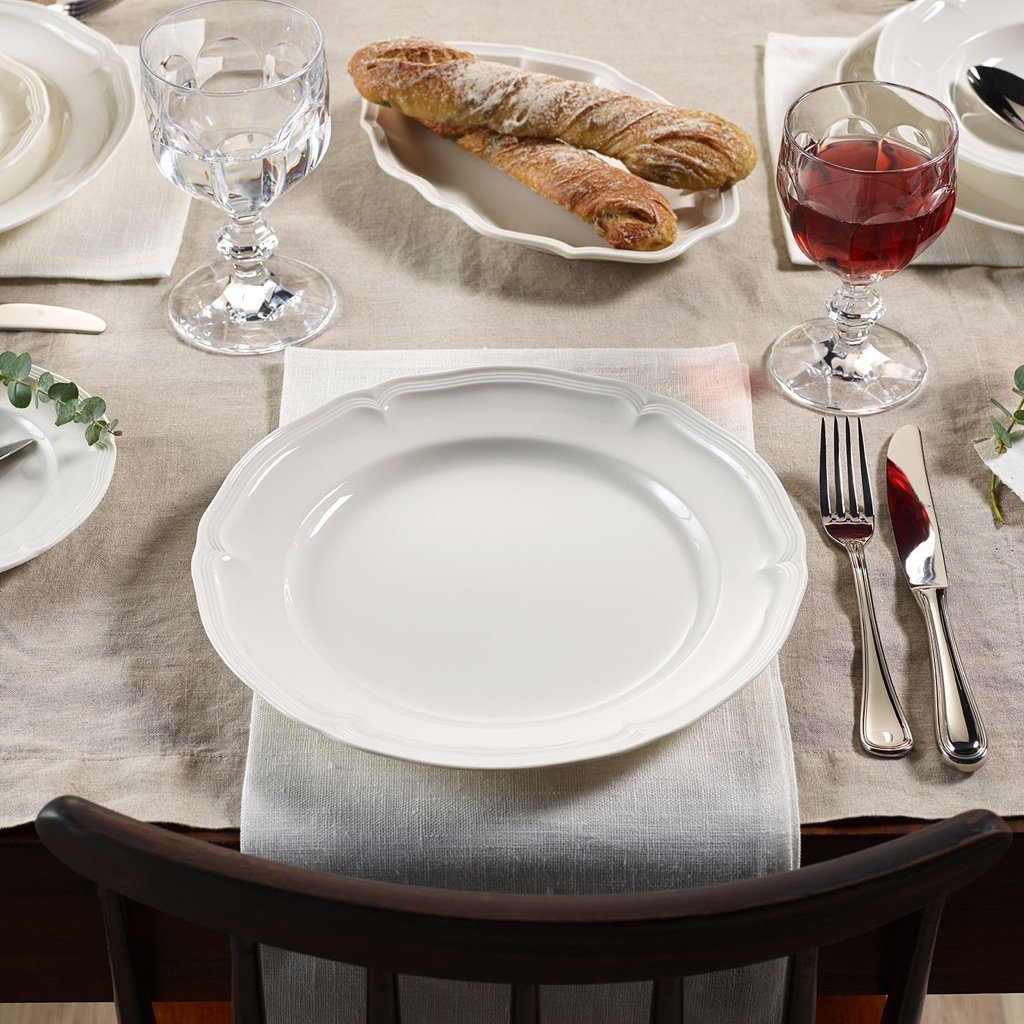 Villeroy & Boch Speiseteller Manoir Speiseteller, (1 St), Premium Porcelain, 1 St., mikrow.- & spülm.sicher, Made in Germany