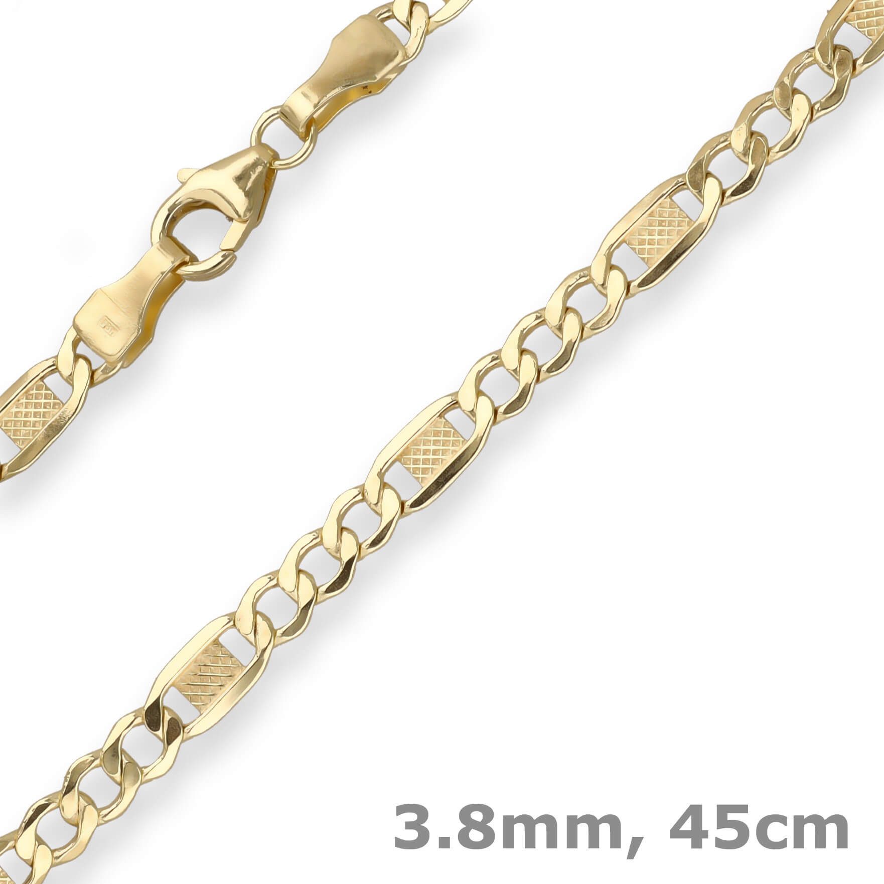 Schmuck Krone Goldkette 3,8mm Fantasiekette aus 375 Gelbgold 45cm, Gold 375 günstig online kaufen