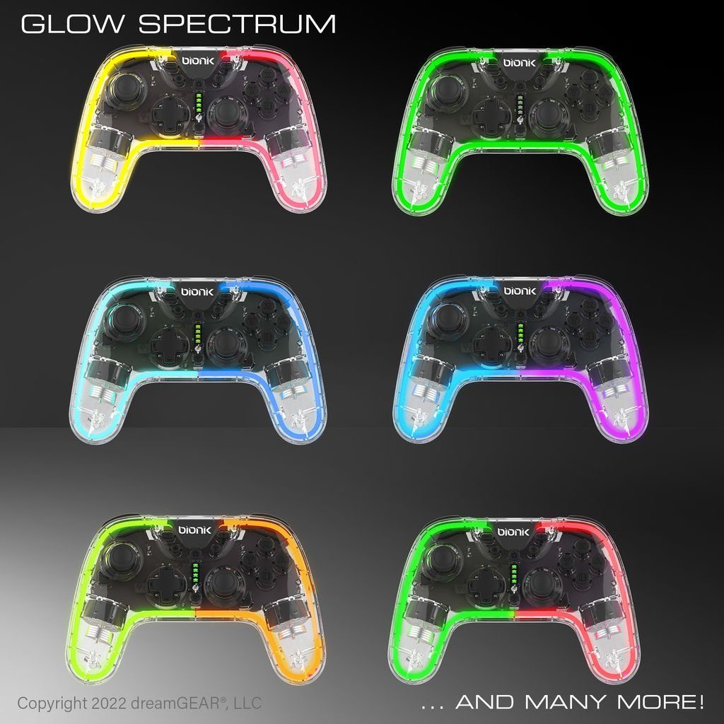 (mit Neoglow Bionik Switch Nintendo-Controller Beleuchtung) Controller RGB/LED Wireless