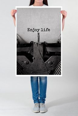 Sinus Art Poster Künstlerische Fotografie  Enjoy Life mit Schreibmaschine 60x90cm Poster
