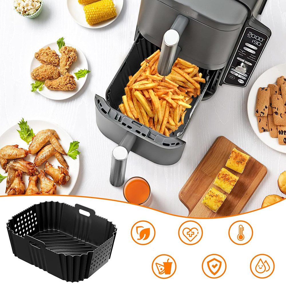 Coonoor Silikonform 2 Stück Airfryer Zubehör Heißluftfritteuse Silikonform, für Ninja Double Stack XL SL400EU – Bild 4 von 5