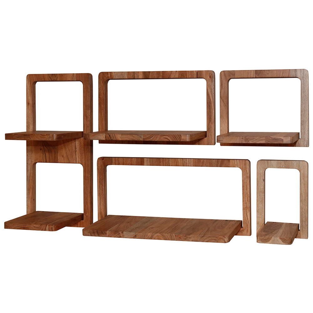 RINGO-Living Wandregal RINGO-Living Wandregal Set Njörd aus Akazienholz in günstig online kaufen