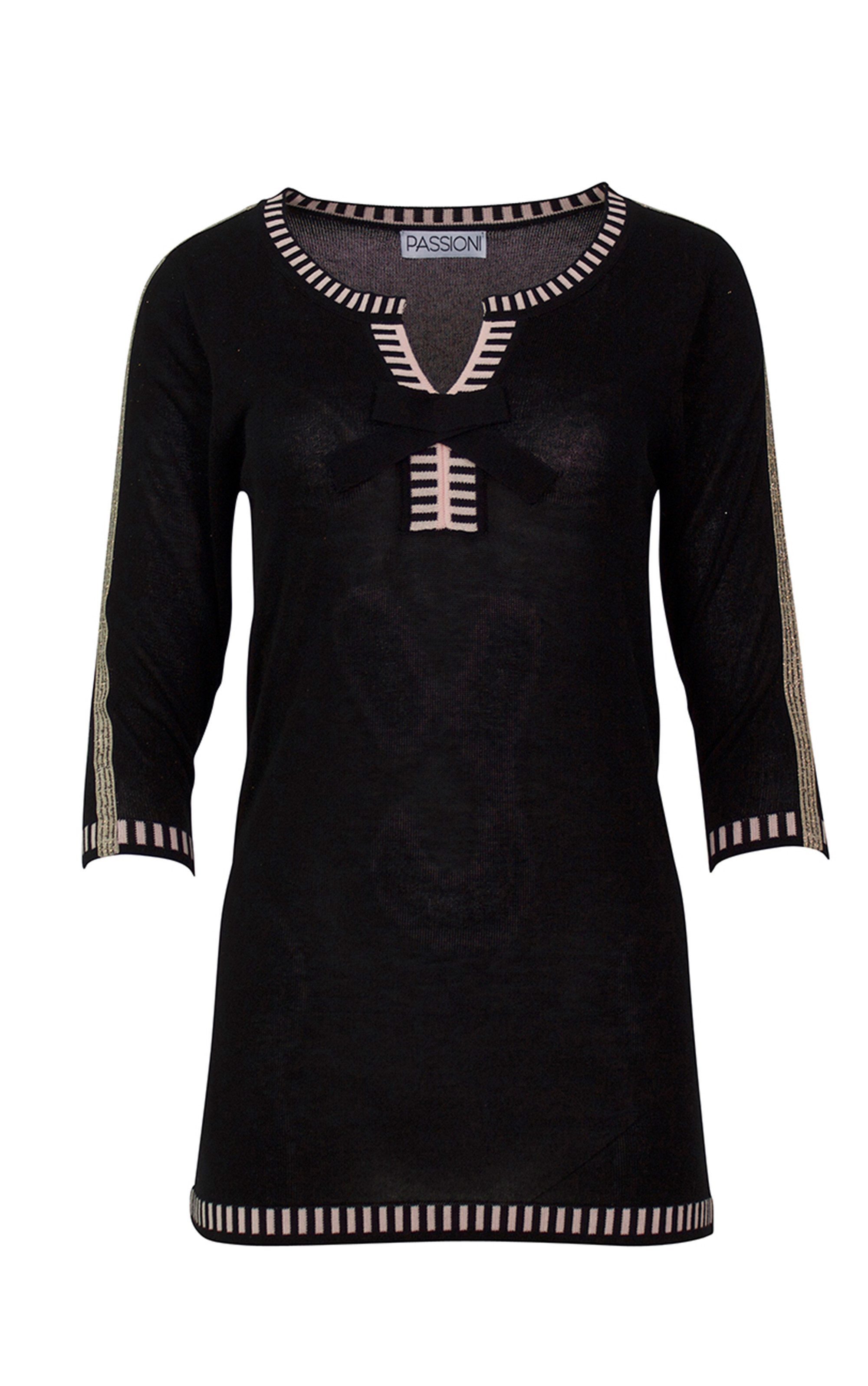 Passioni 3/4 Arm-Pullover mit gestreiften Abschlussdetails günstig online kaufen