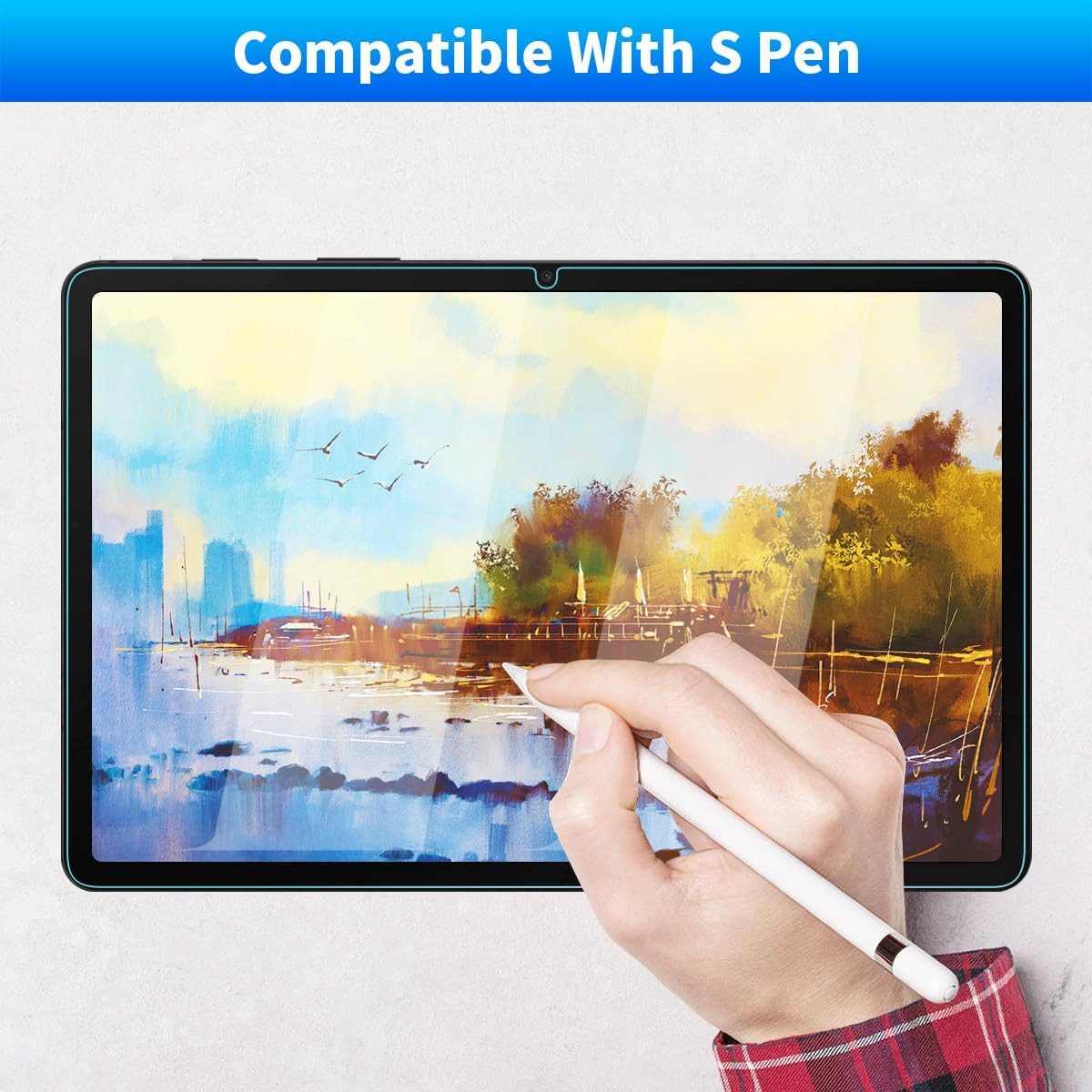 CLM-Tech Displayschutzglas 2X für Samsung Galaxy Tab S10 Lite/ S10 FE 2025/ S9 FE/Tab S9, Panzerglas Spar-Set, 2 Stück, Anti-Fingerabdruck und kratzfest – Bild 3 von 5