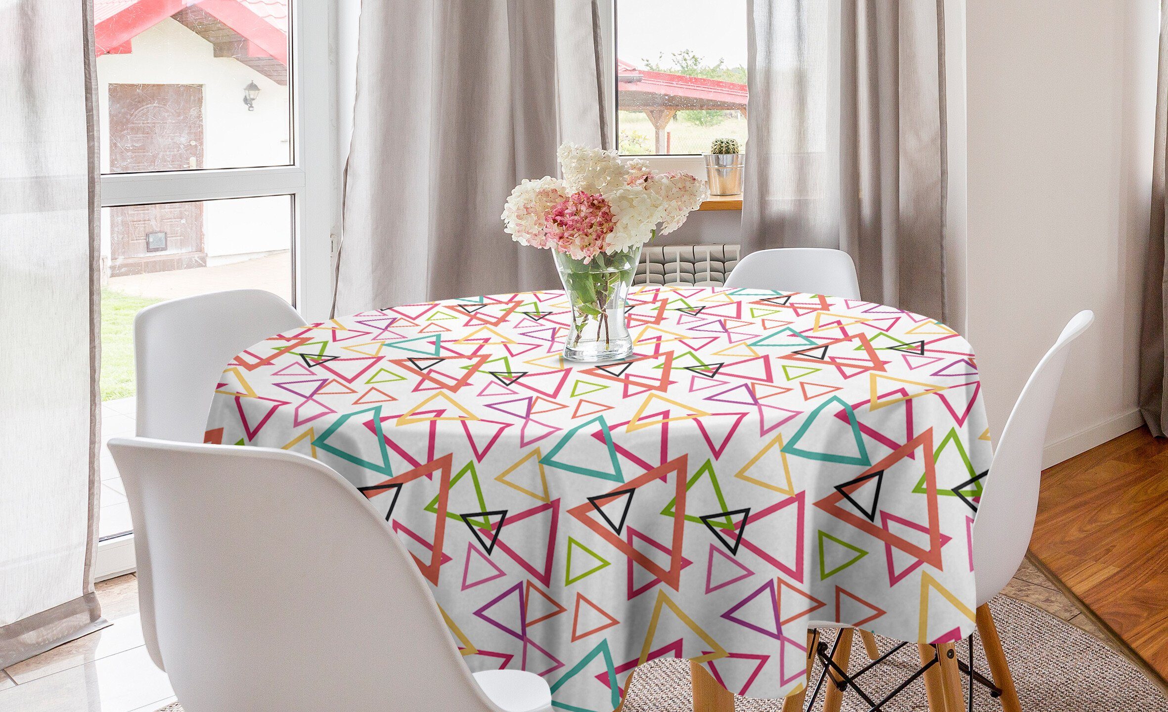 Dekoration, Geometrisch Abdeckung Tischdecke Tischdecke Angular Esszimmer Küche Motive Tribal Kreis Abakuhaus für
