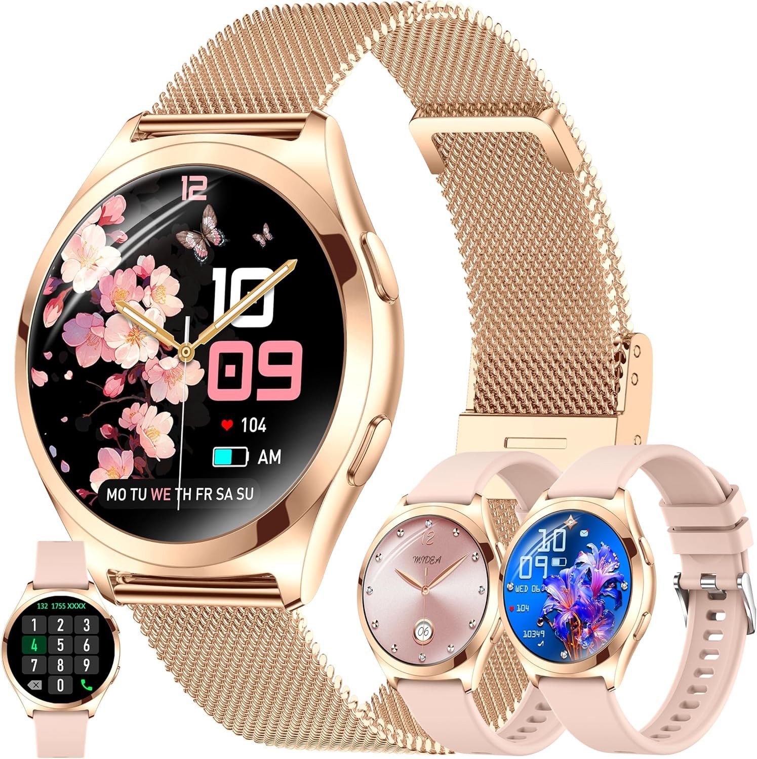 SGDDFIT Smartwatch (3,2 cm, android ios), Herren Smartwatch mit 1.27" Display, Bluetooth Telefonie