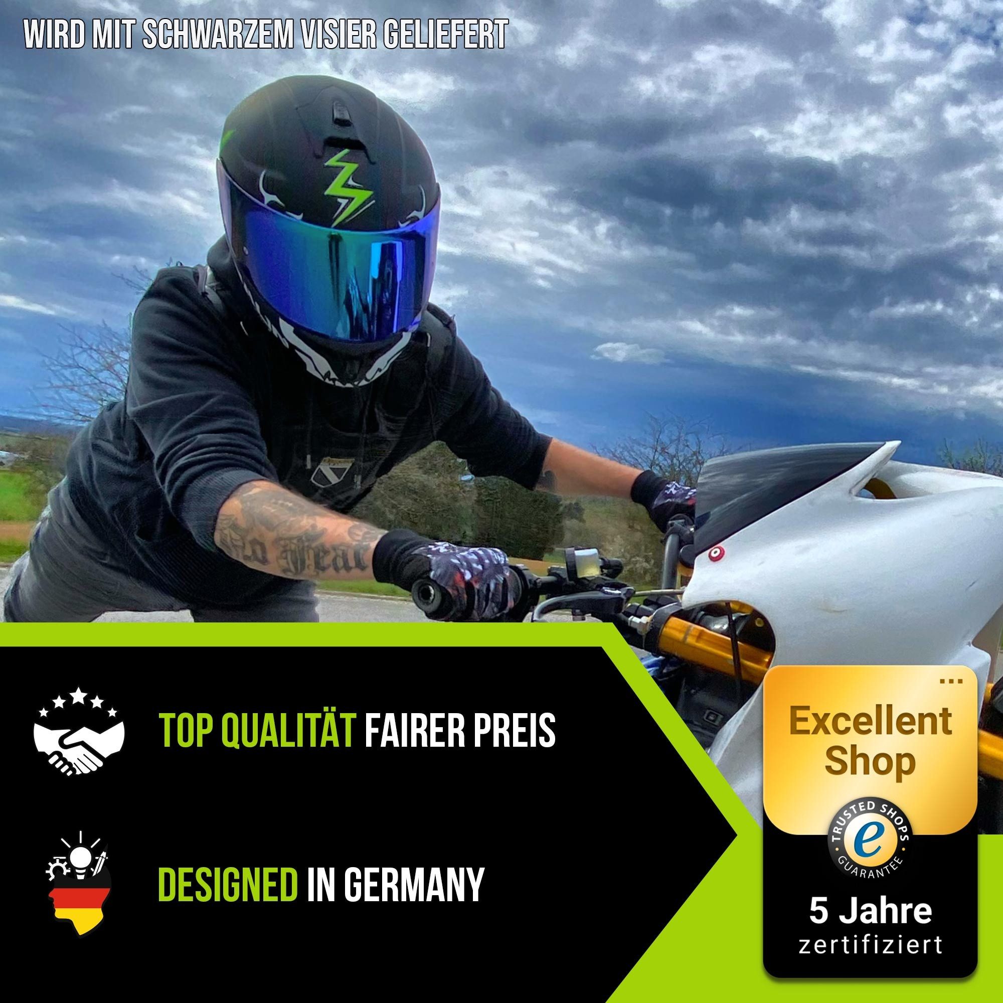 Broken Head Motorradhelm Adrenalin Therapy 4X Black-White Matt, ein Helm für Adrenalin Junkies