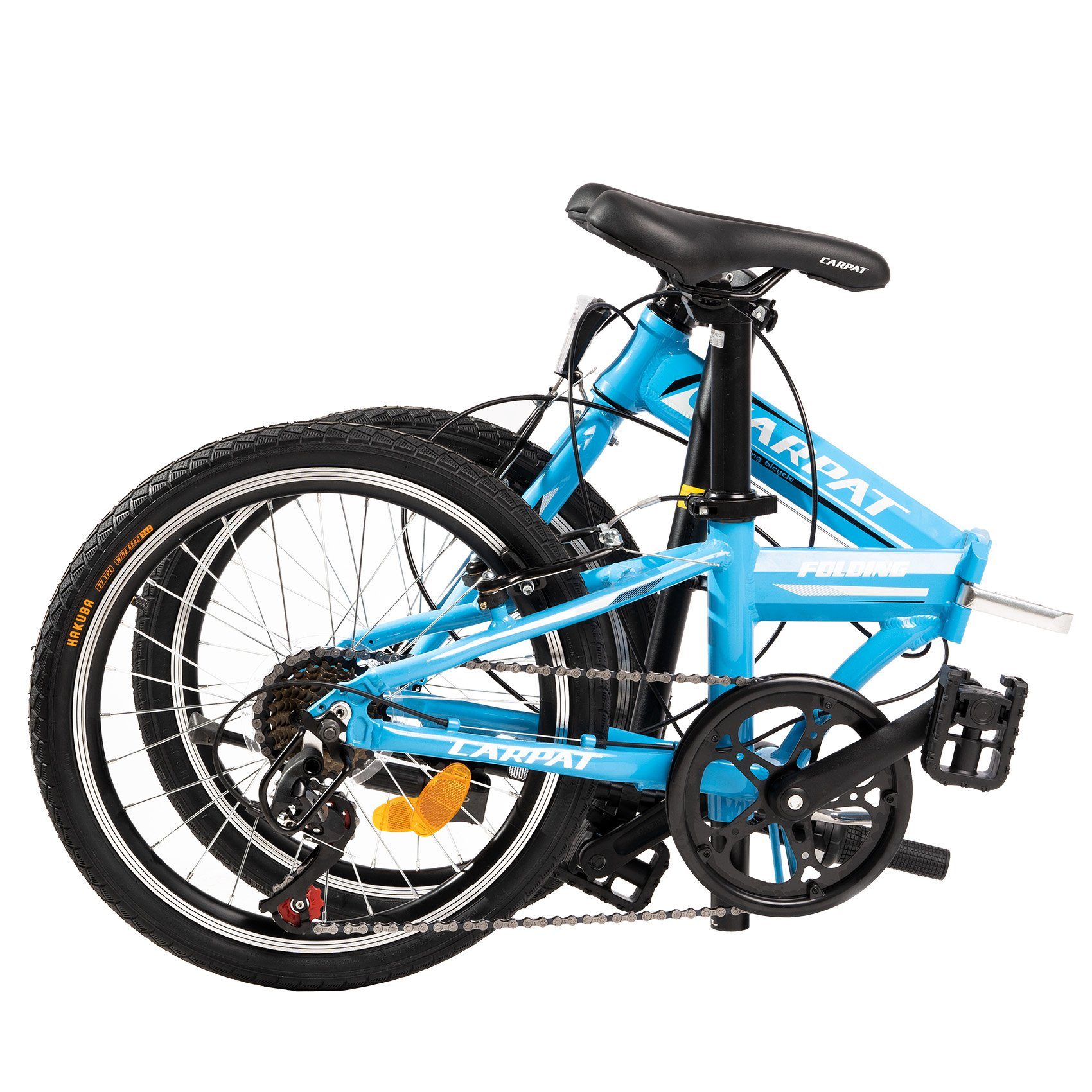 Damen Bike City 100 20 Kettenschaltung, Herren, 7 SPORT Klapprad Blau Faltbarer kg Zoll CARPAT Gang, Klapprad Alu-Rahmen, bis