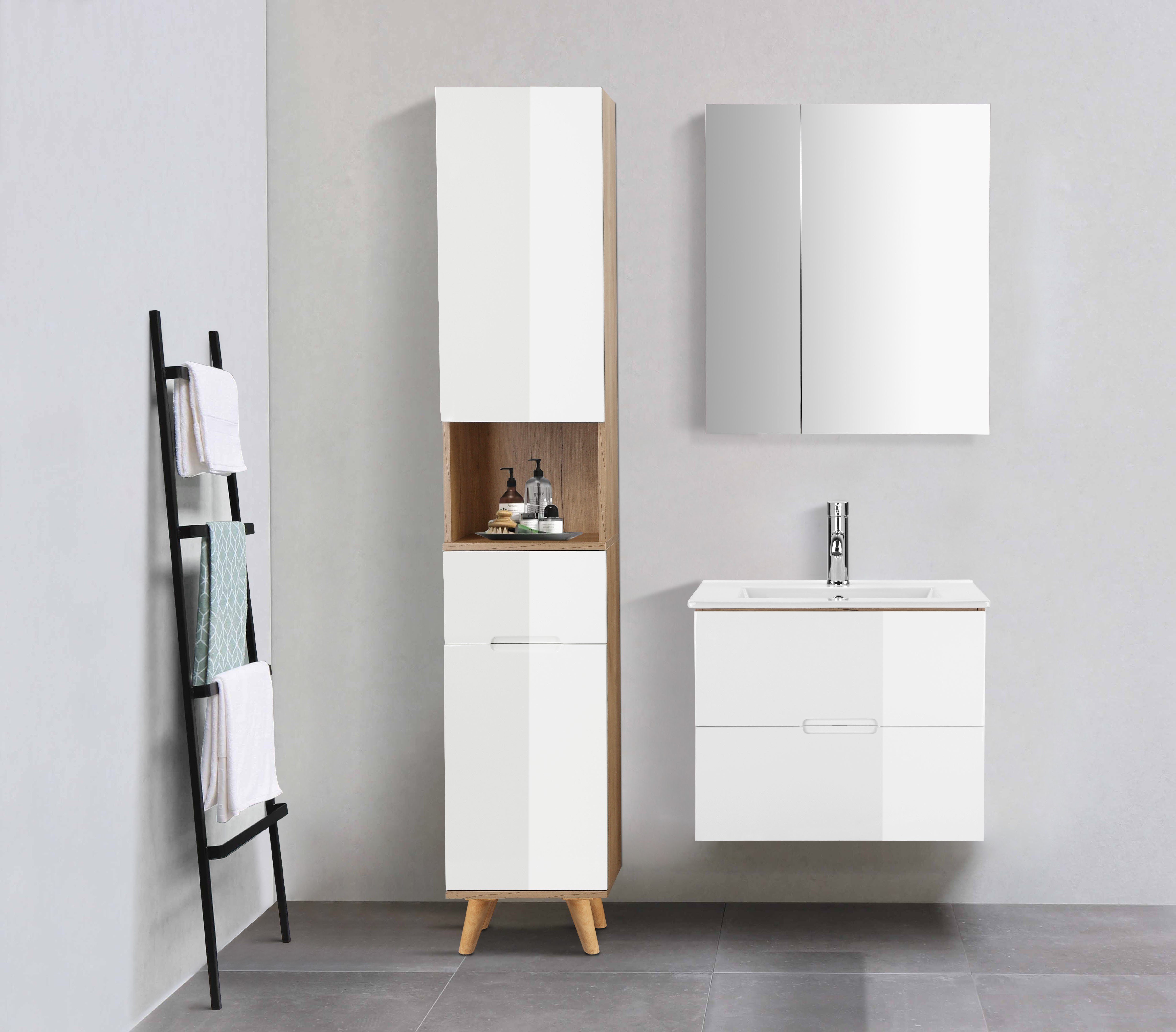 welltime Hochschrank Lund Badschrank skandinavisches Design günstig online kaufen