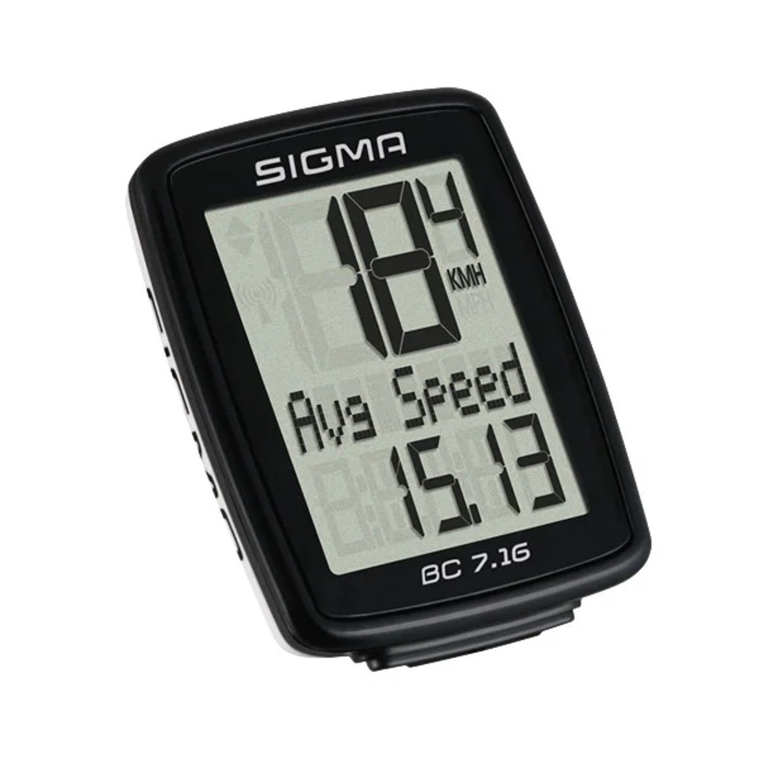 SIGMA Fahrradcomputer Kabelgebundener Fahrradzähler BC 7.16, Zykluszähler, verdrahtet, Start/Stopp, dreireihige Anzeige