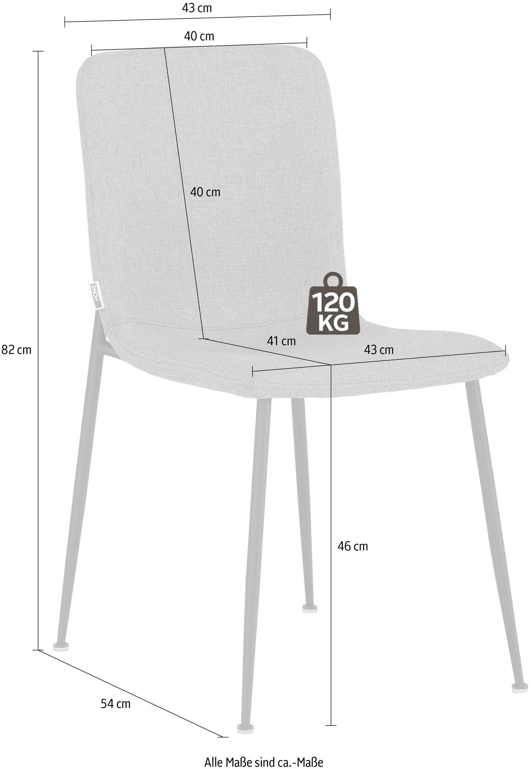 Webstoff, Esszimmerstuhl 2 Bezug Metallgestell, (Set, St), Design Fatima aus modernes anthrazit loft24