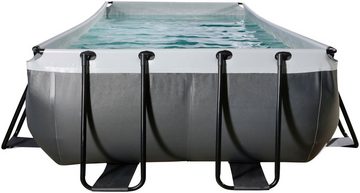 EXIT Framepool Black Leather Pool 540x250x100cm, mit Filterpumpe - schwarz