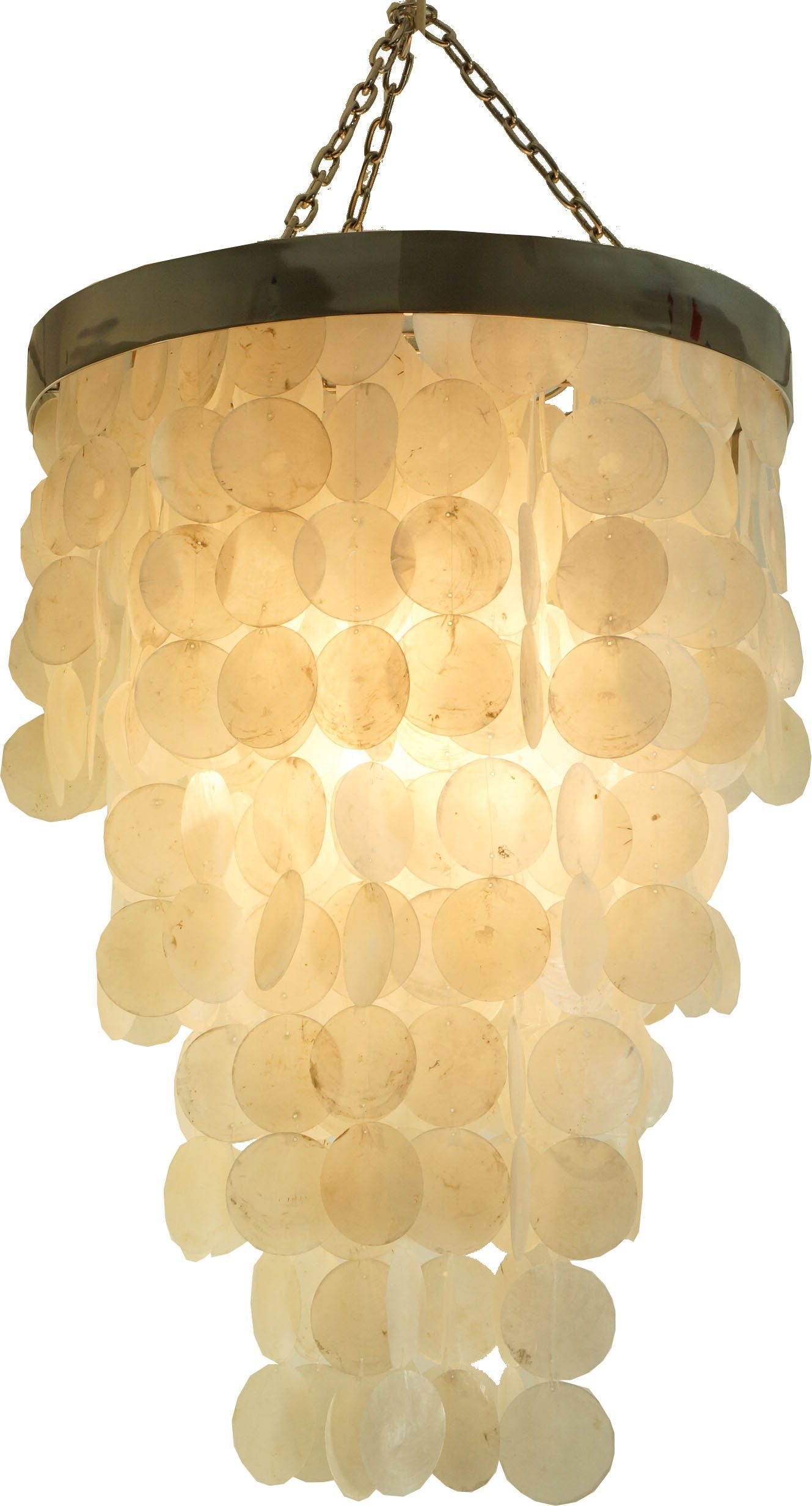 Guru-Shop Deckenleuchten Deckenlampe, Muschelleuchte aus hunderten.., Leuchtmittel nicht inklusive Modell Tikal