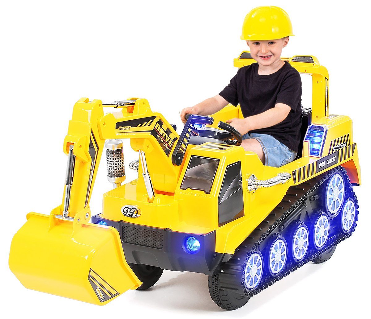 Actionbikes Motors Elektro-Kinderbagger D2811 Kinder Bagger inkl. Fernbedienung und Schaufel, Kinder Bagger mit Schaufel, Kinderelektroauto