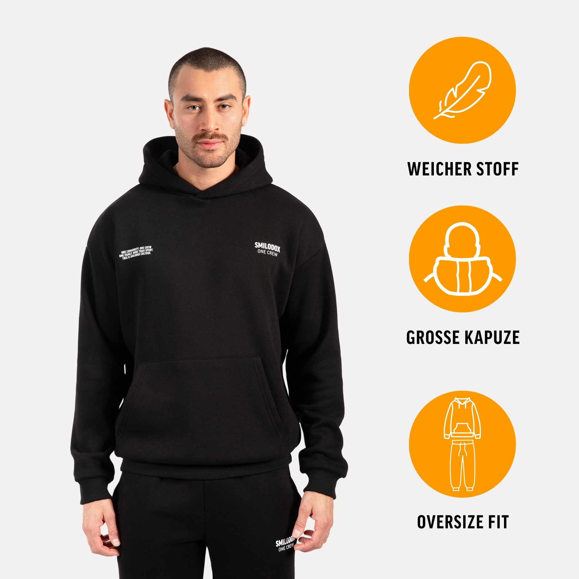 Smilodox Jogginganzug Levian, hochwertiges Set aus Hoodie und Jogginghose, Oversized, Oversize