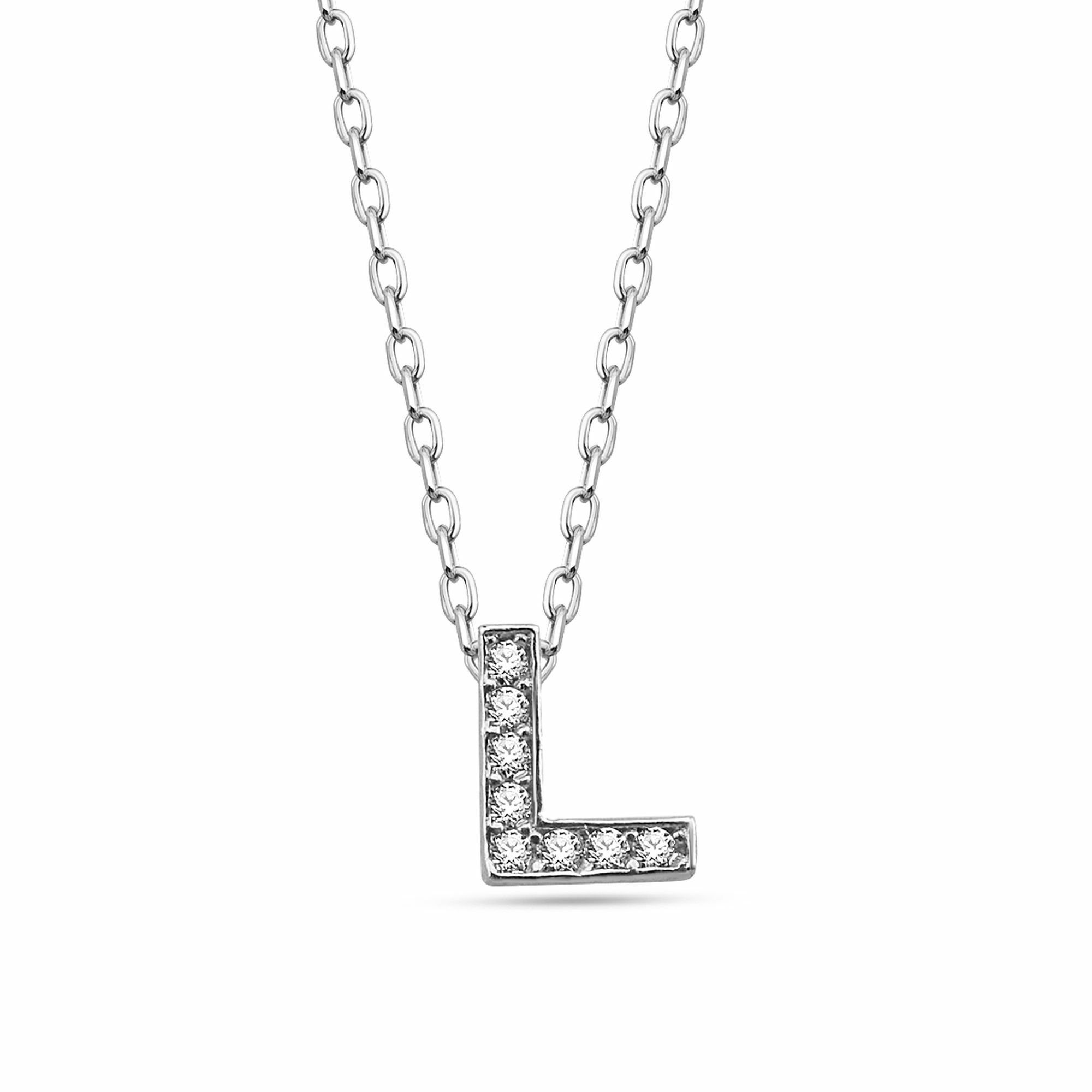 dKeniz Kette mit Anhänger Buchstabe L 925/- Sterling Silber