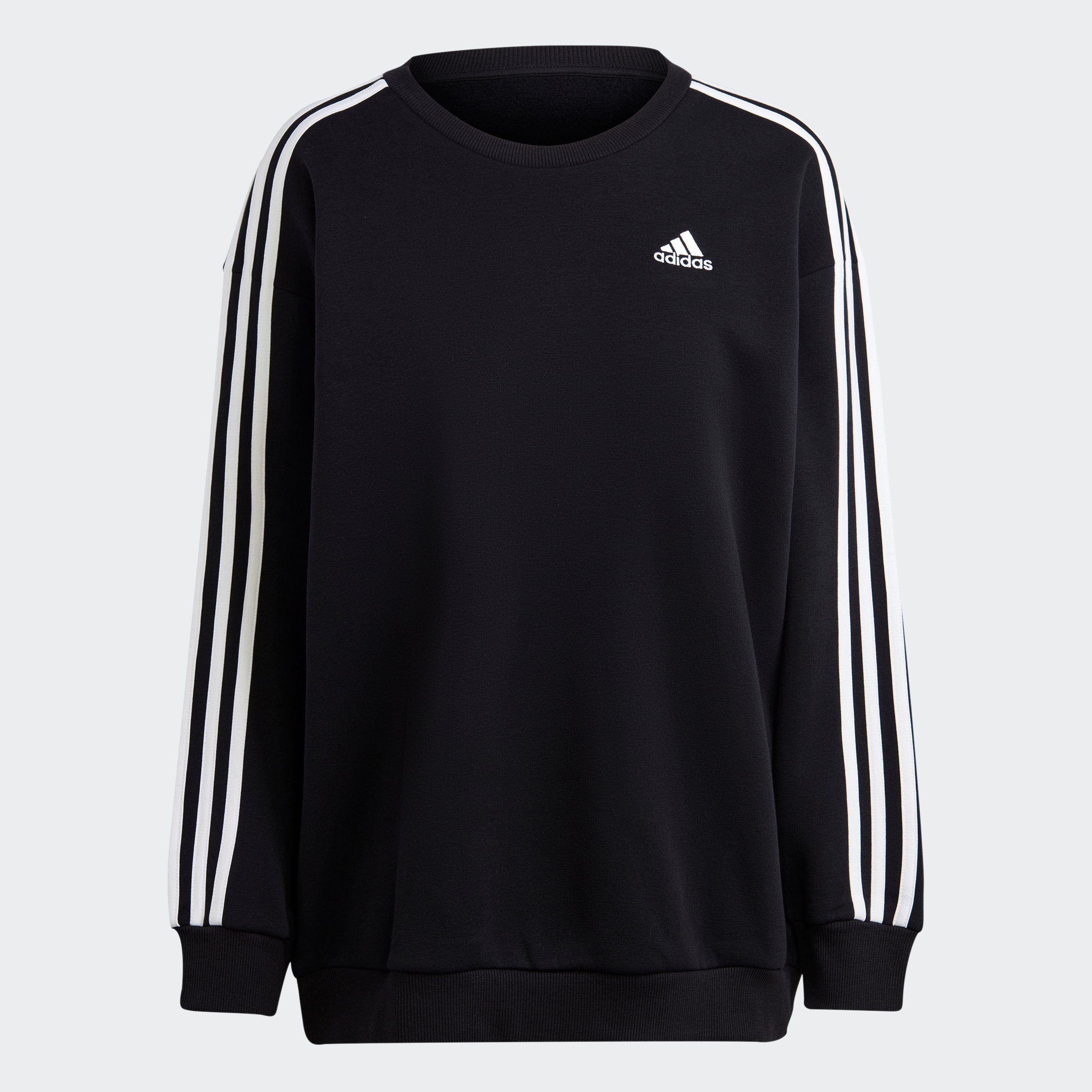 adidas Sportswear Sweatshirt ESSENTIALS 3-STREIFEN White / Black OVERSIZED