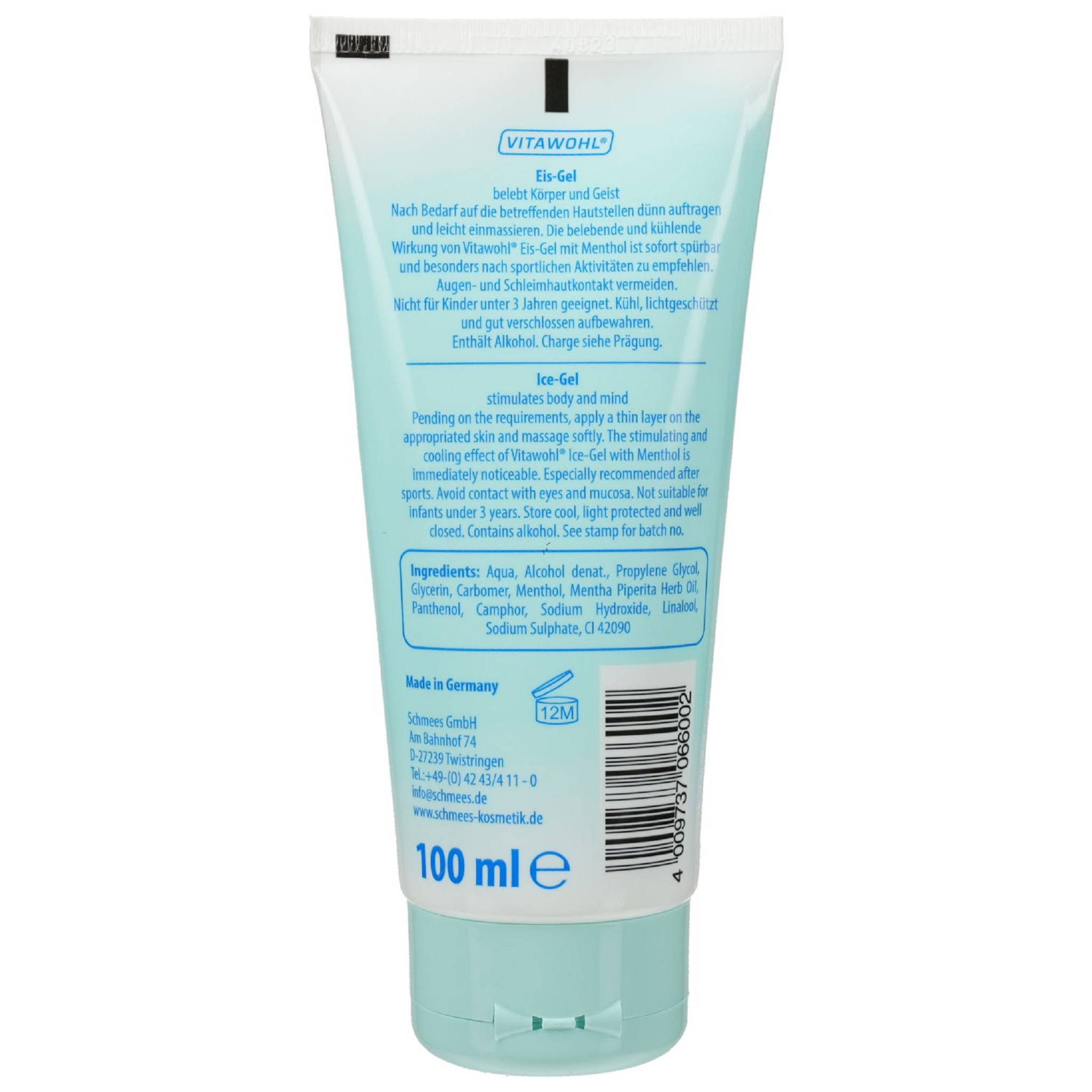 Axisis GmbH Körpercreme EIS GEL mit Menthol und Minzöl Vitawohl 100ml PZN 19402586