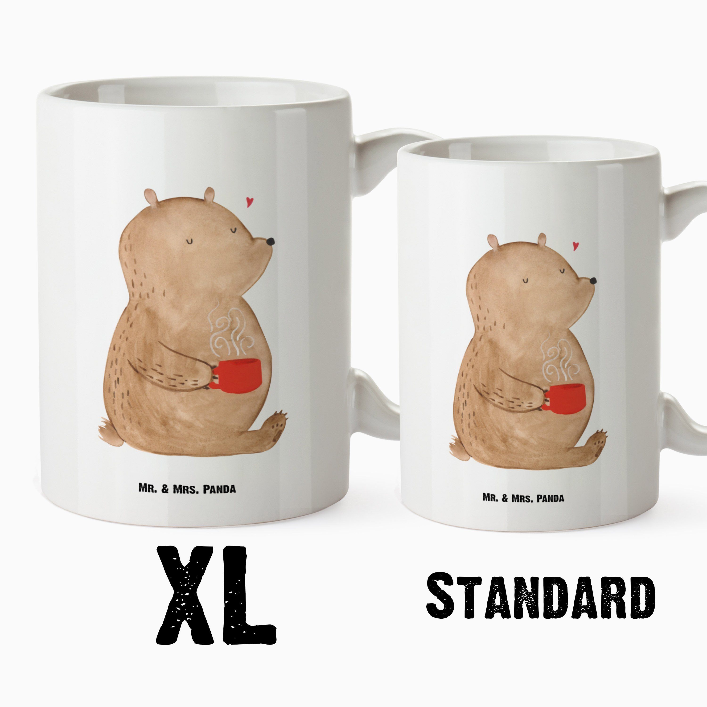 Mr. & Mrs. Panda Tasse Weiß Bär - - Tasse Kaffeetasse, Grosse Geschenk, Keramik Kaffee Groß, Jumbo, Bären, XL