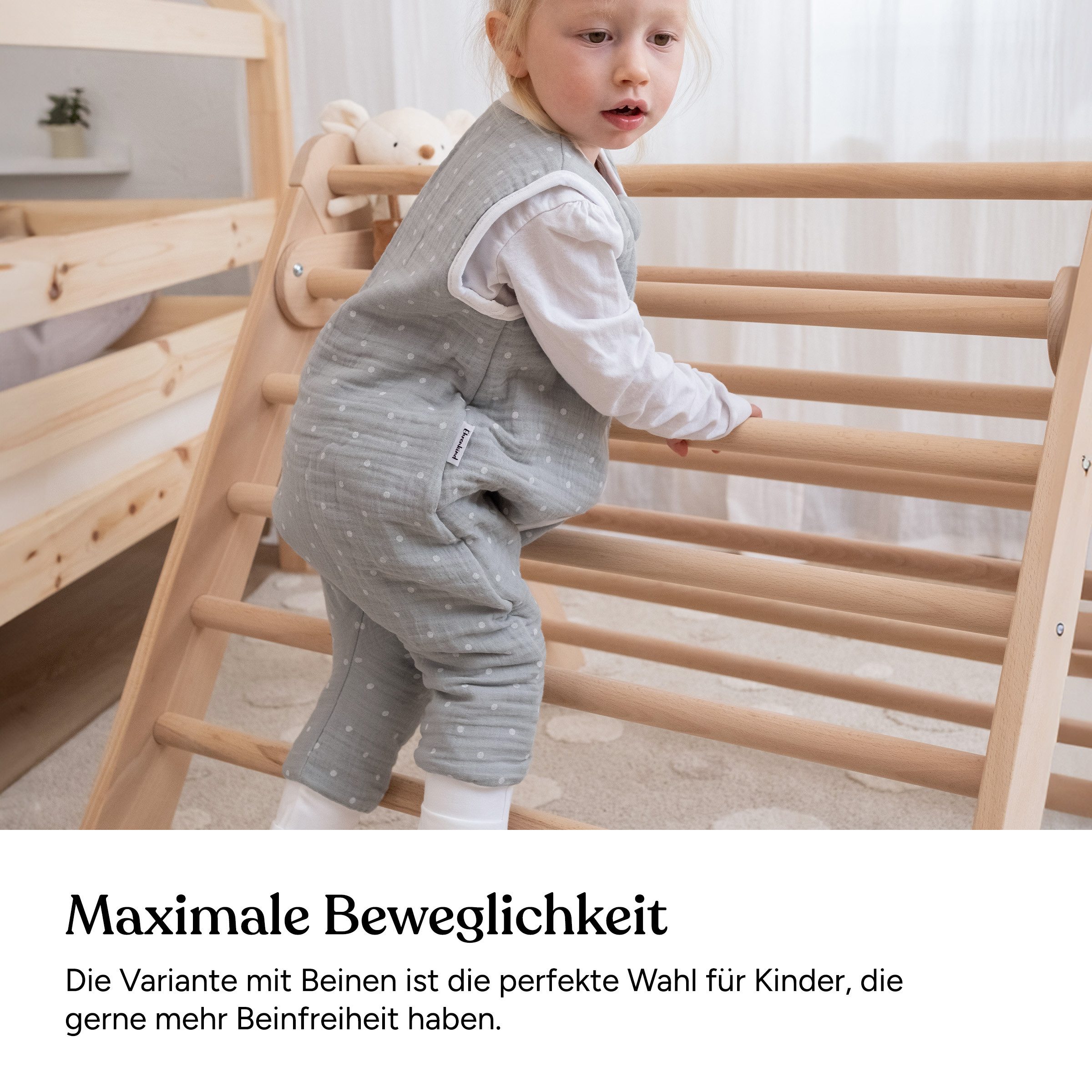 Ehrenkind Babyschlafsack Musselin Schlafsack mit Füßen 2.5 TOG (Ganzjahres-Schlafsack mit Beinen, Mehr Bewegungsfreiheit zu jeder Jahreszeit), Schlafsack Baby, 100% hochwertige Bio-Baumwolle