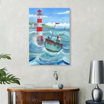 Posterlounge Acrylglasbild Peter Adderley, Leuchtturm, Badezimmer Maritim Illustration