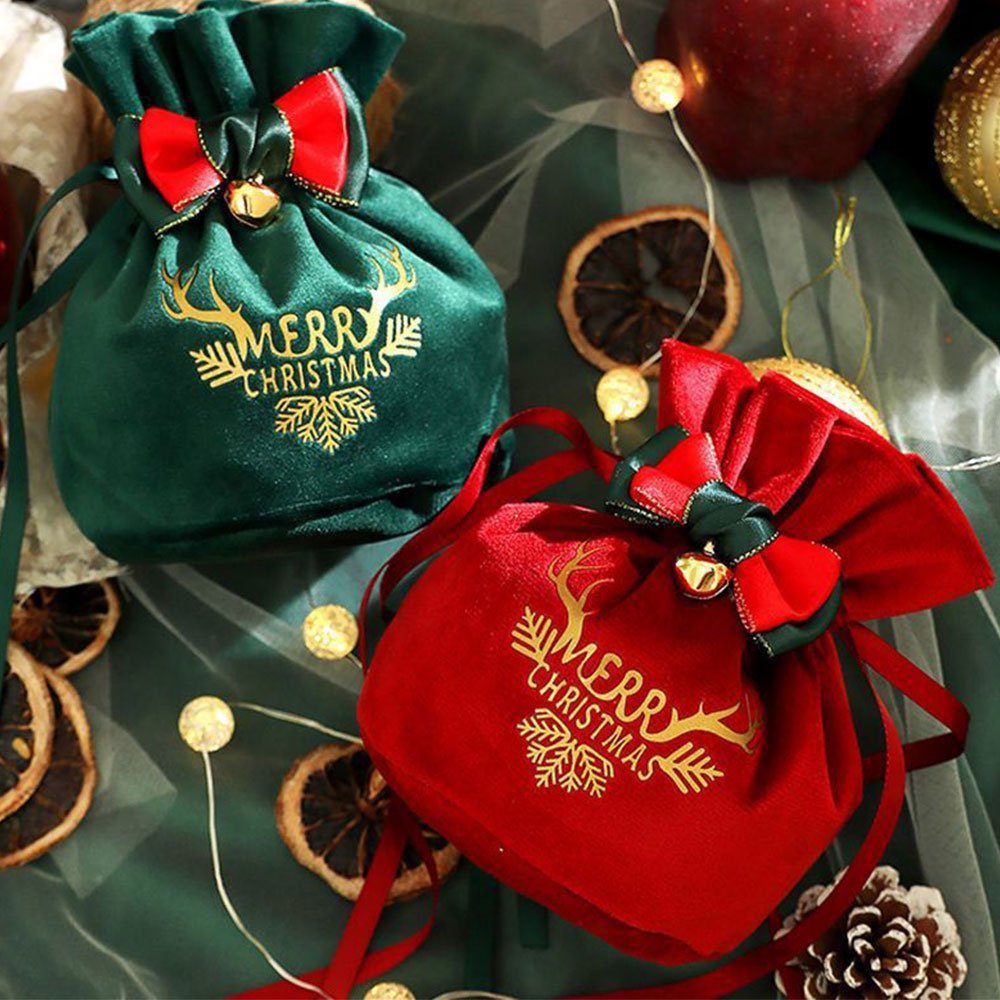 geschenktüte für Süßigkeiten für Weihnachten Geschenkpapier Apfeltasche Weihnachtsfeier Weihnachtsdekoration Tragbares, AUzzO~ 2-tlg