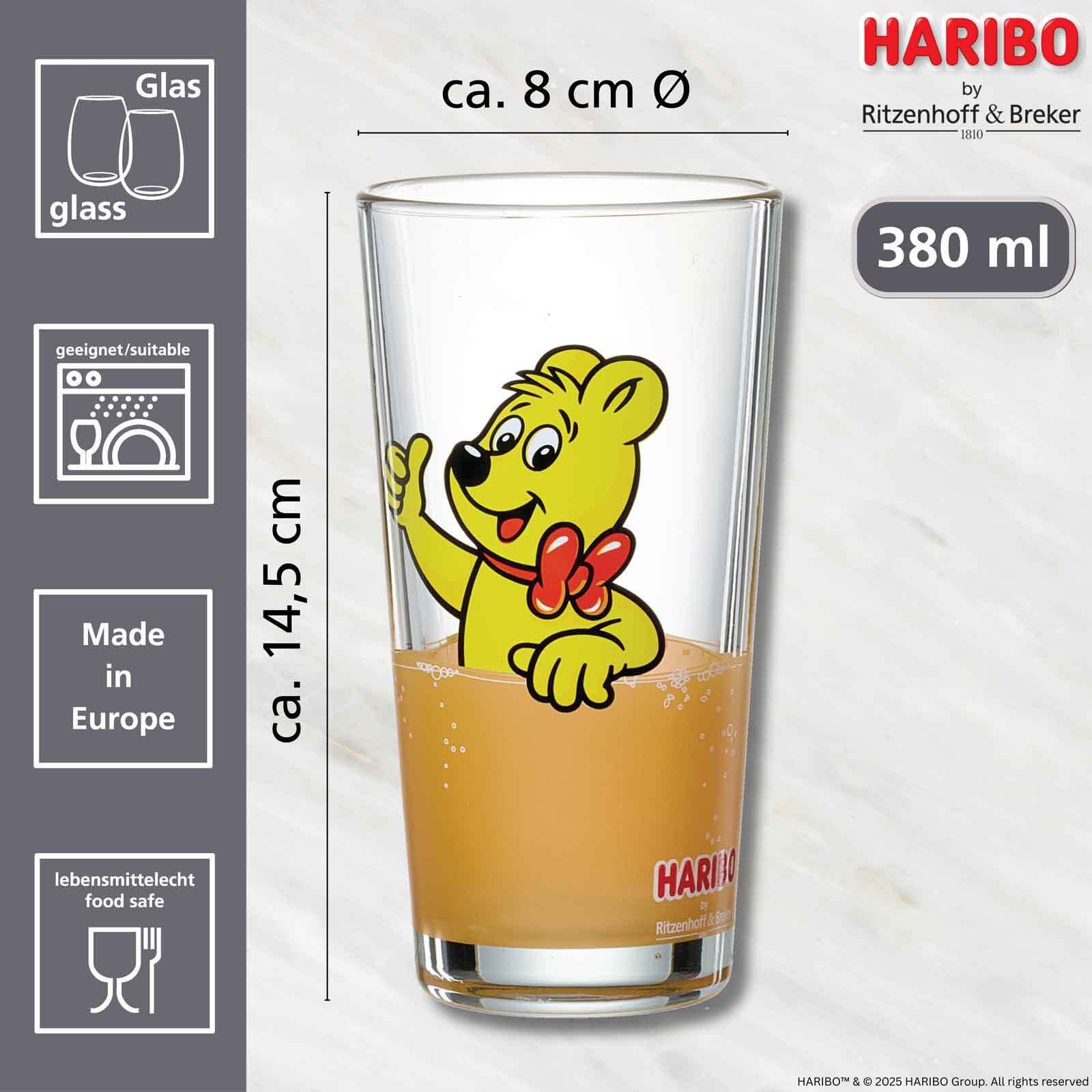 Ritzenhoff & Breker Glas Haribo Thumbs Up Trinkgläser 380 ml 6er Set, 6-tlg., Glas