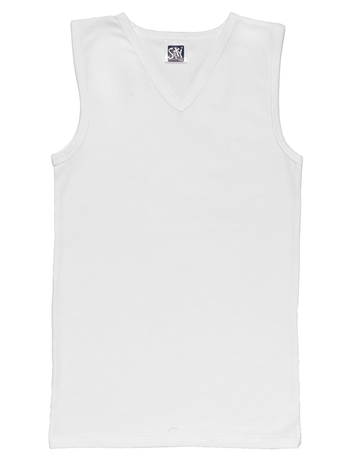 City for Knaben Neck Unterhemd V 1-St) (Stück, hohe weiss Jersey Sweety Shirt Single Markenqualität Kids