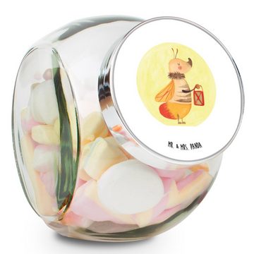 Mr. & Mrs. Panda Vorratsglas XL 2000ml Glühwürmchen - Weiß - Geschenk, Küchenbehälter, Leuchten, G, Premium Glas, (1-tlg), Mit Motiv