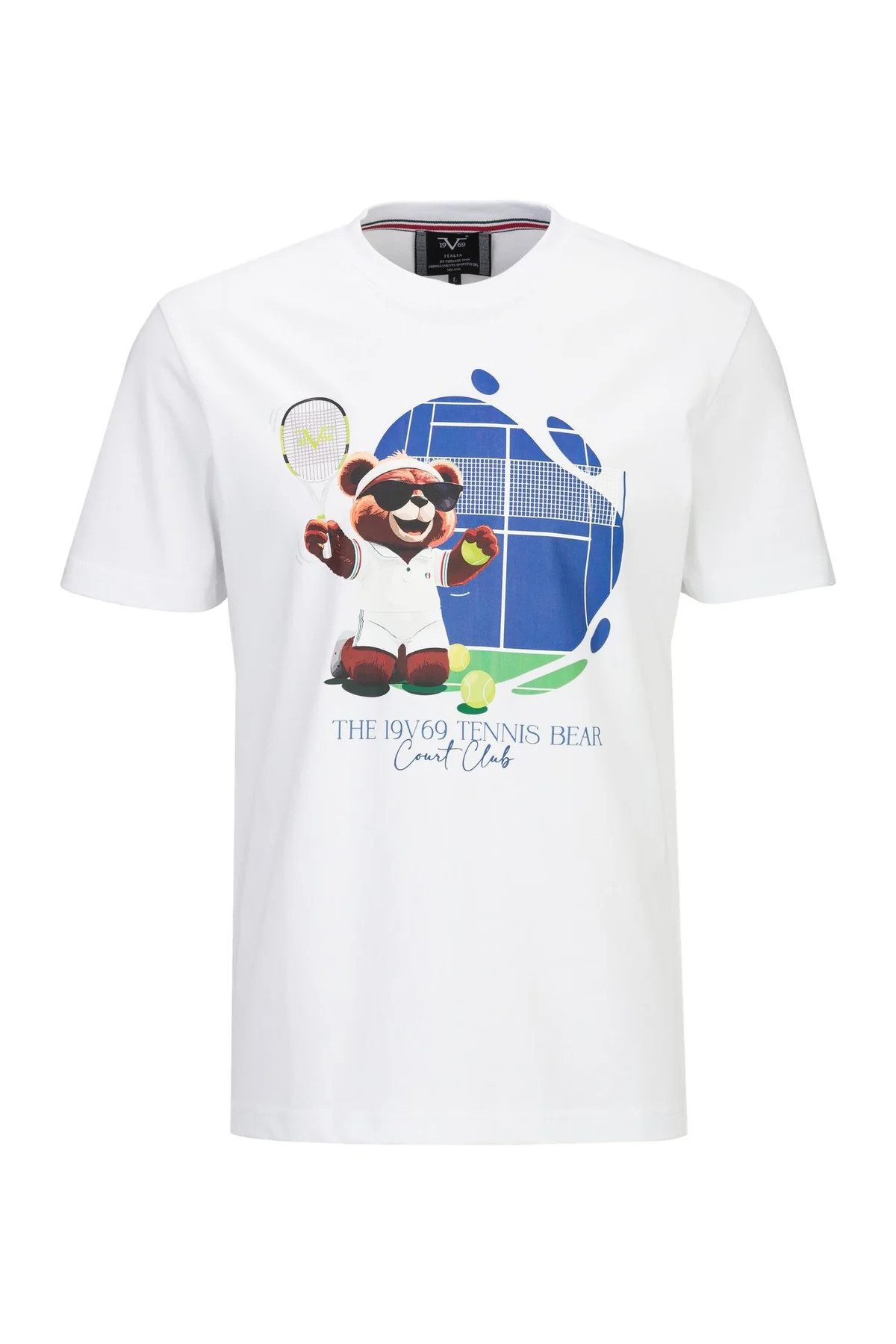 19V69 ITALIA T-Shirt Rafael Tennis - Shirt - Kurzarmshirt mit Frontprint