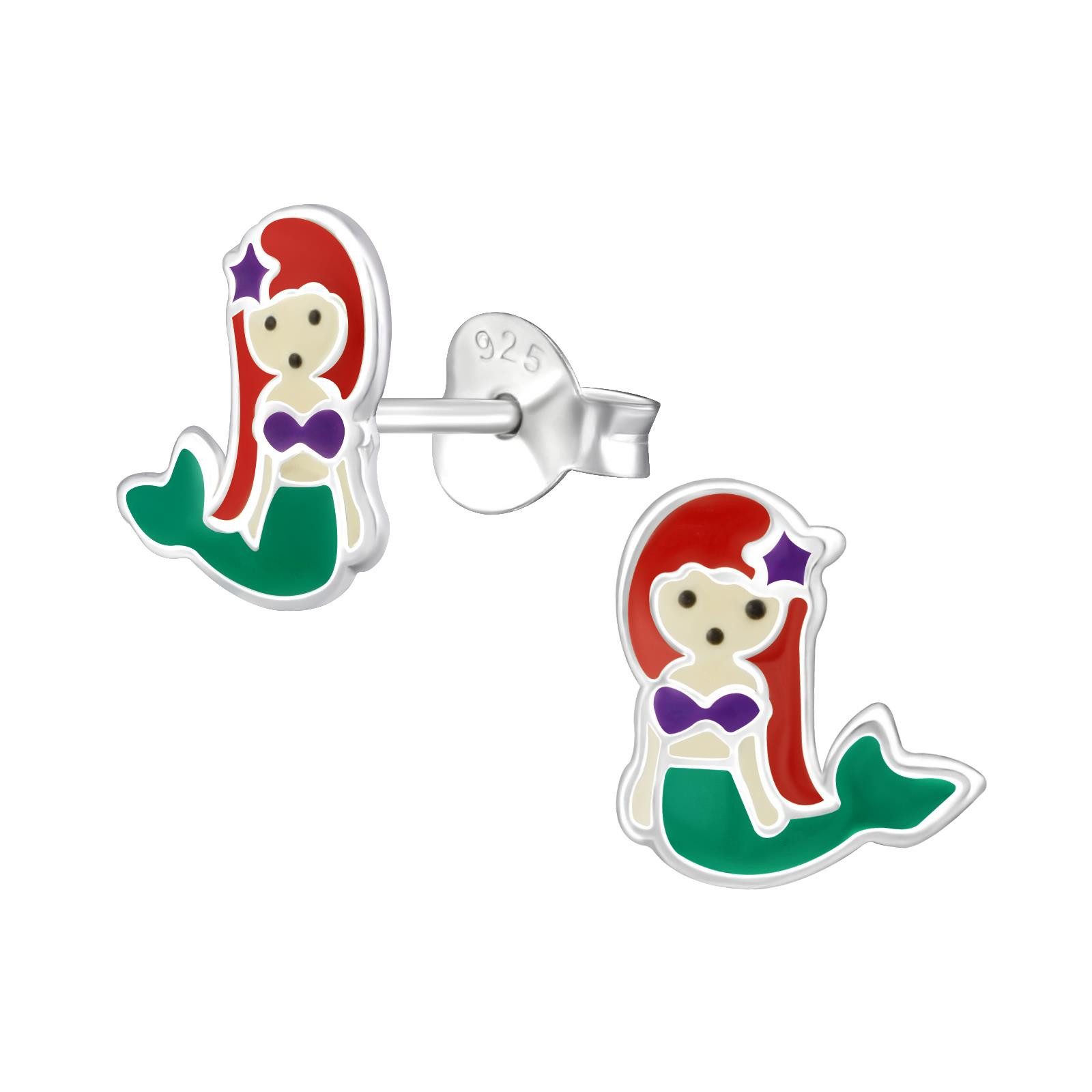 Ohrring-Set Meerjungfrau Kinder Ohrringe 925 Silber Ohrstecker