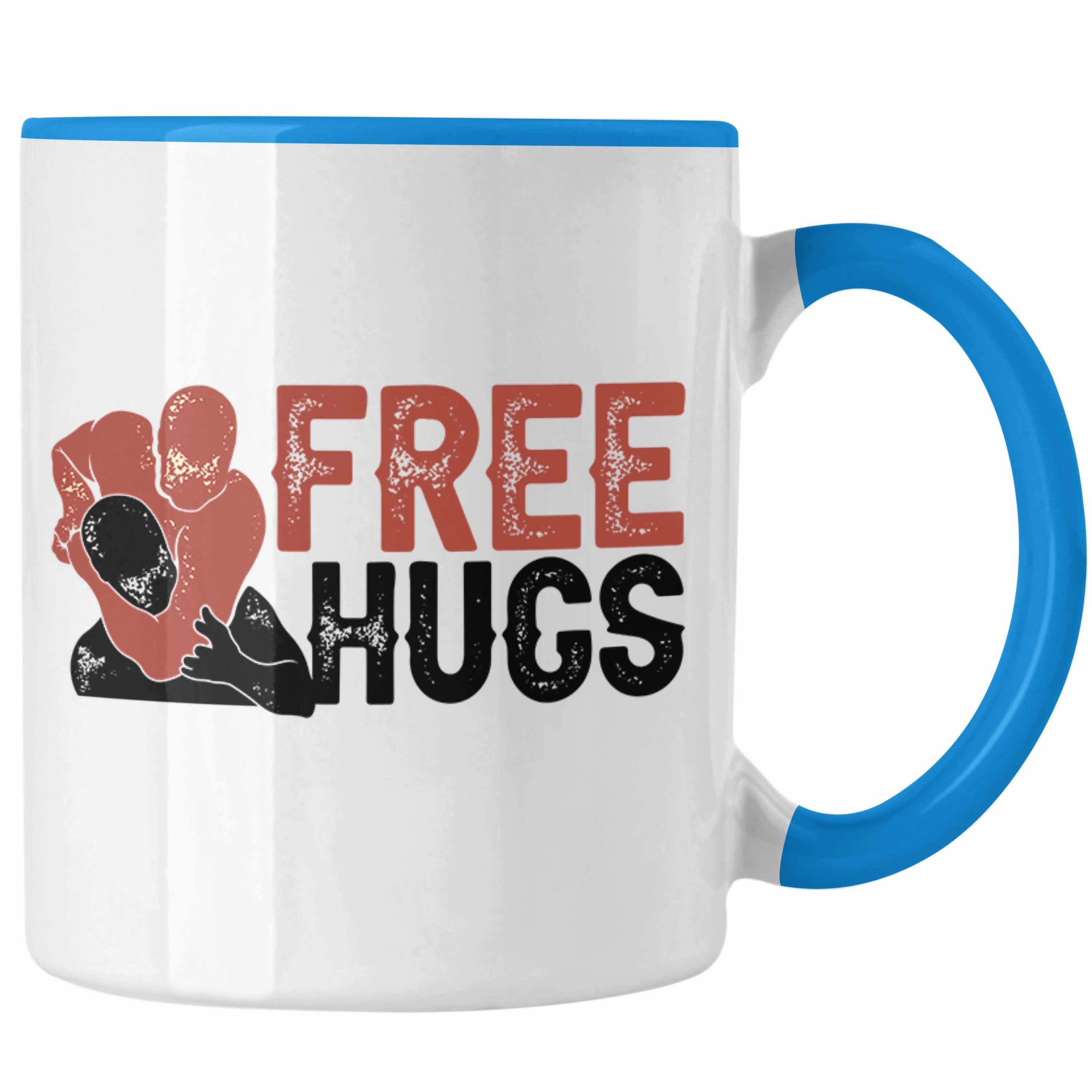 Trendation Tasse Trendation - Free Hugs Tasse Lustiges Brazilian Jiu Jitsu BJJ Geschenk