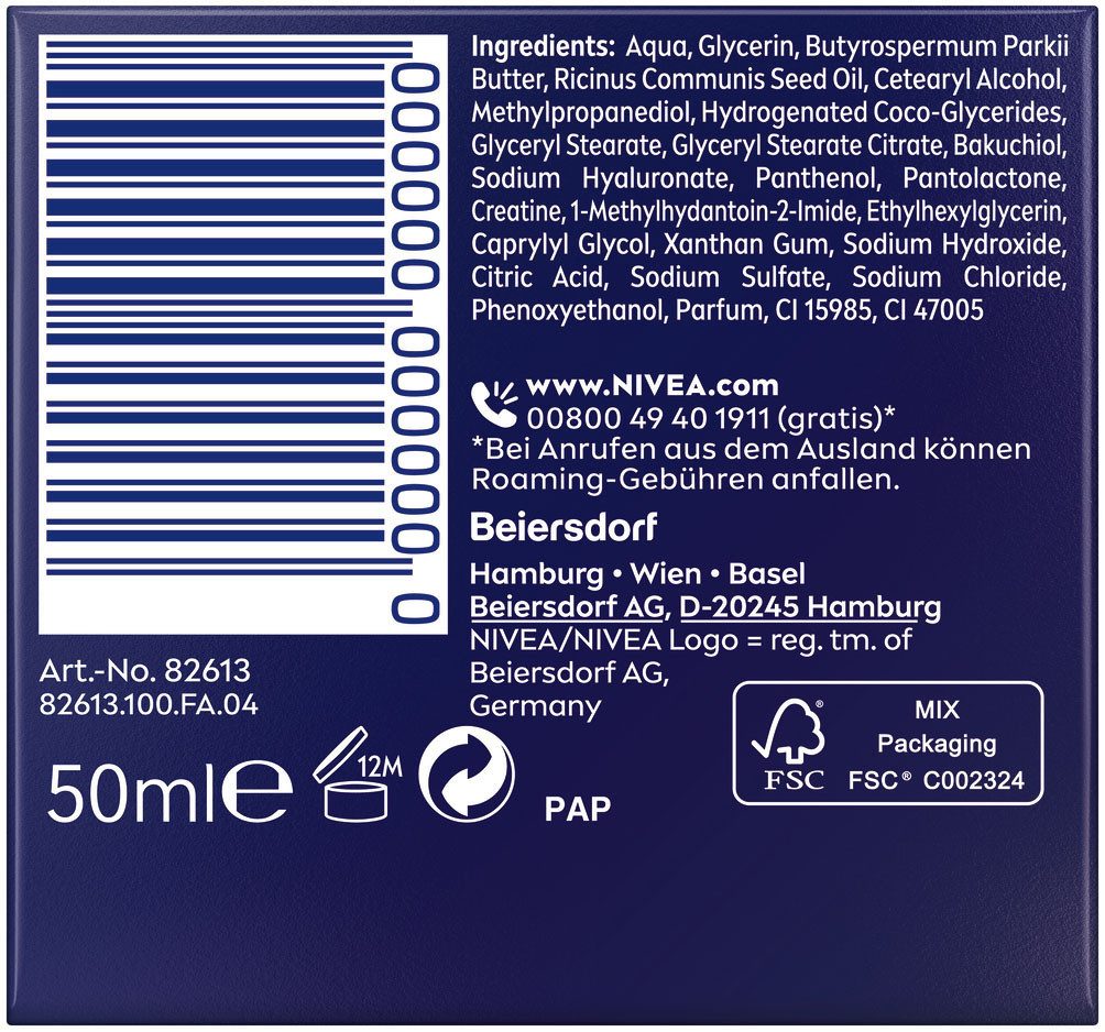 Nivea Nachtcreme CELLULAR Expert Lift Nachtpflege, Retinol-Alternative, mildert tiefe Falten.