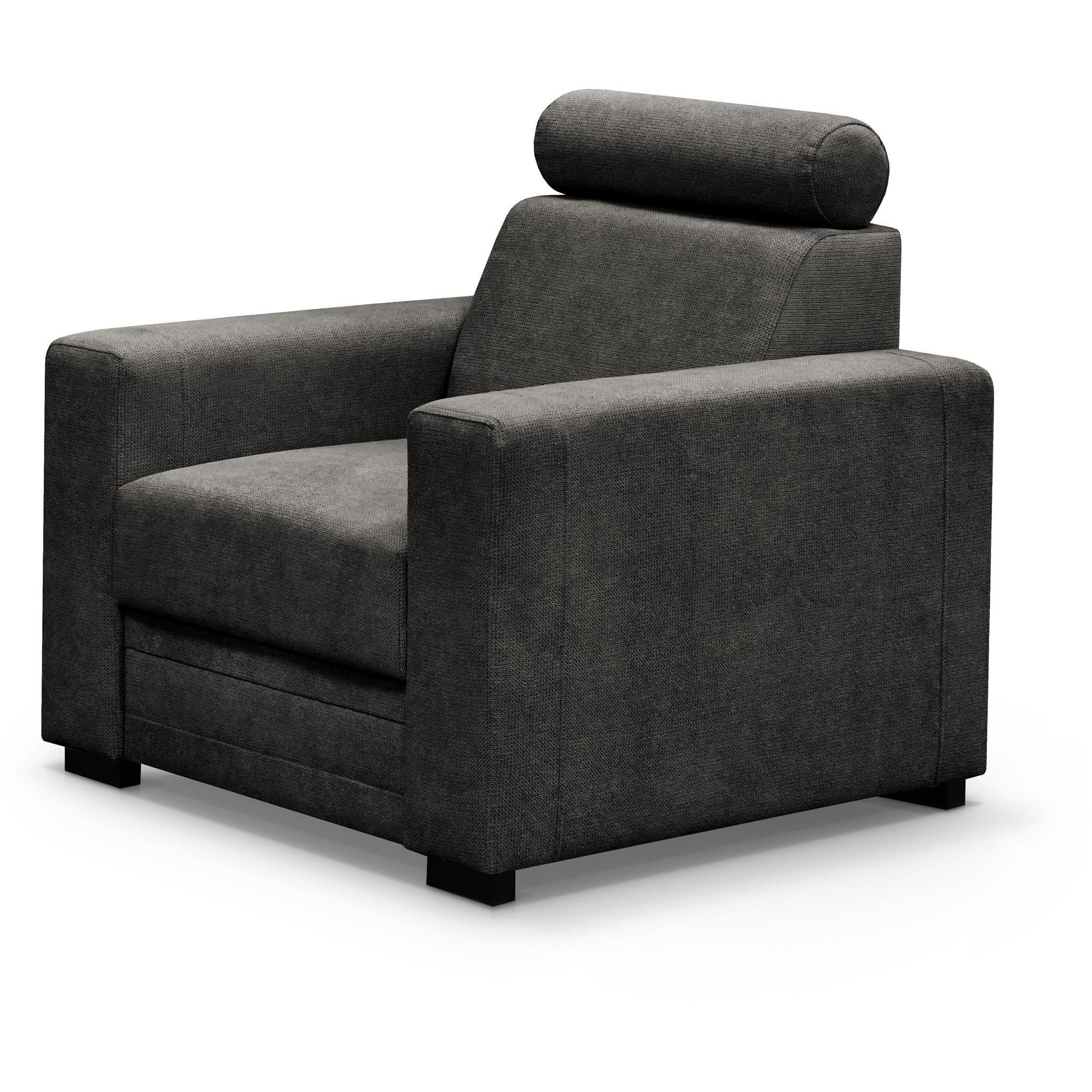 Beautysofa Polstergarnitur im modernen Stil, mit verstellbaren Kopfstützen Roma, (modernes Set Eckgarnitur mit Sessel, Schlaffunktion, Bettkasten, verstellbare  – Bild 3 von 5