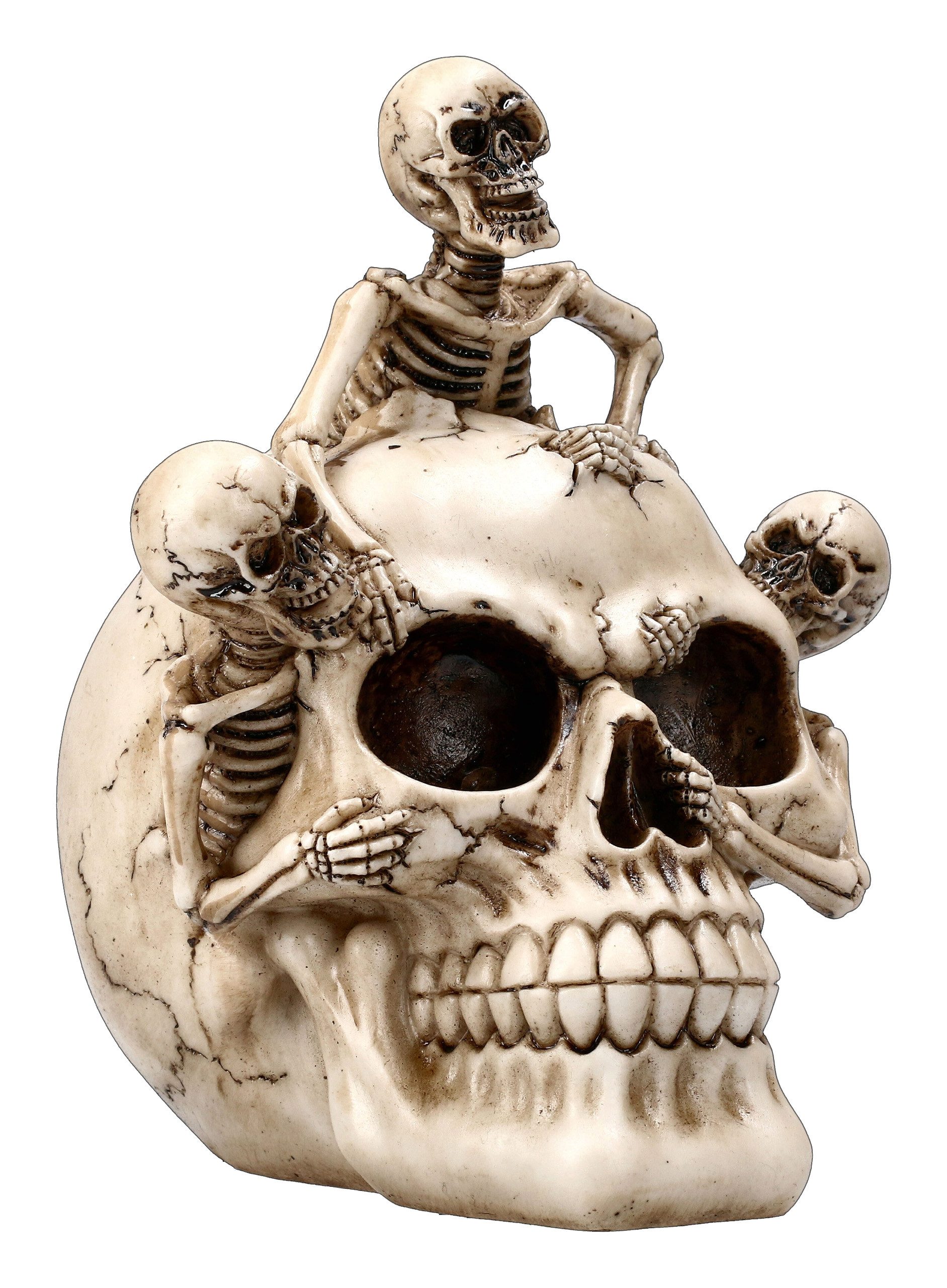 Figuren Shop GmbH Dekoobjekt Totenkopf mit Skeletten - Breaking Free - Gothicdeko Fantasy