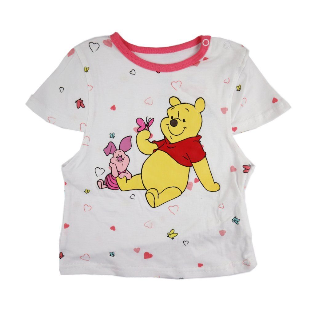 Disney Baby plus 86, Winnie Baumwolle T-Shirt 100% Rosa Ferkel Shorts und 62 Pooh Puuh Winnie bis Print-Shirt Gr.