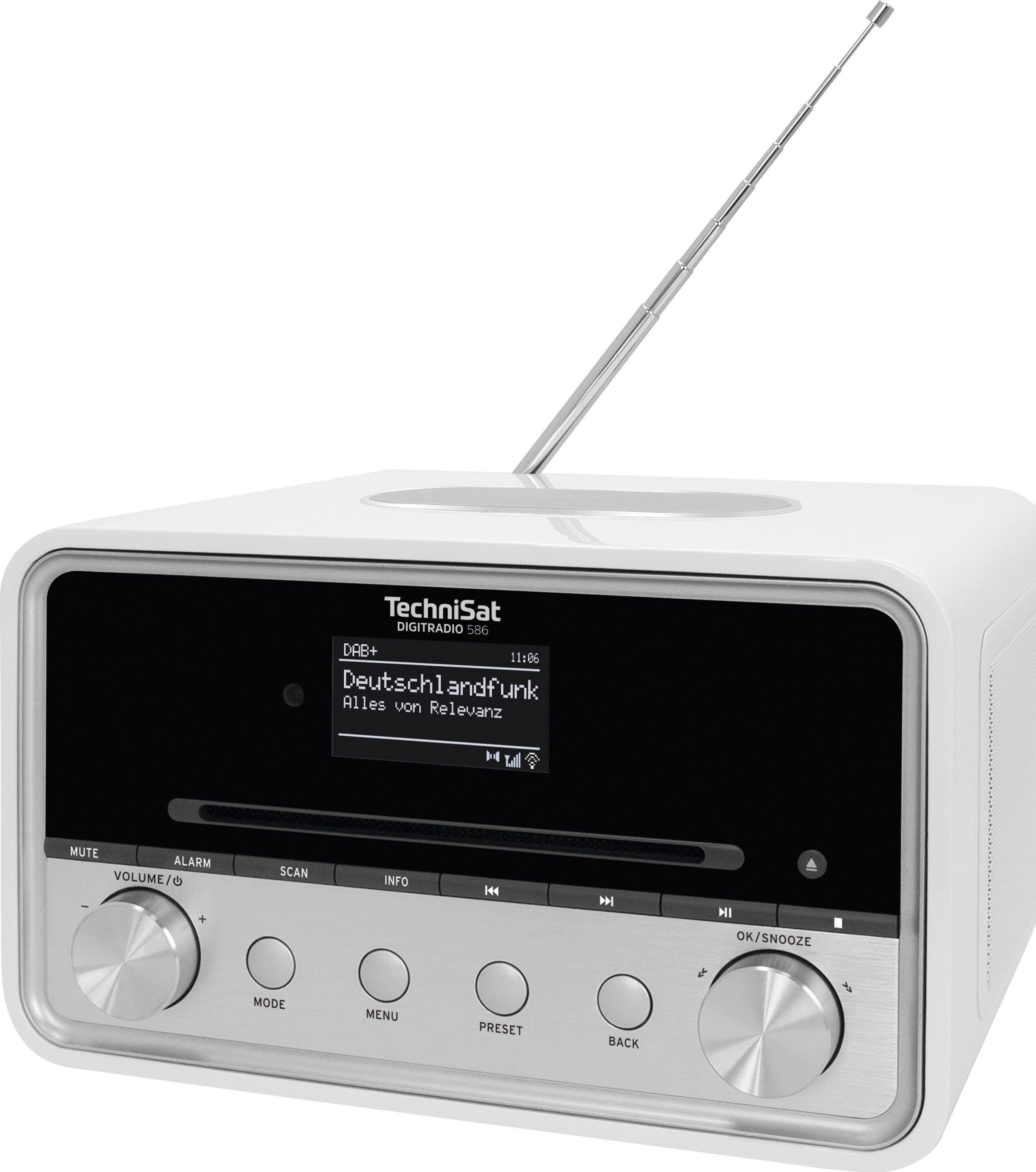 TechniSat DIGITRADIO 586 Radio (Digitalradio W) (DAB), RDS, UKW Silber Internetradio, mit 20