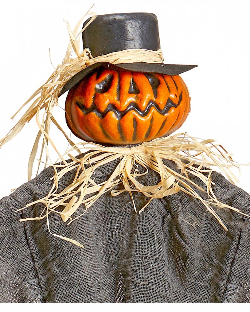 Dekoobjekt Vogelscheuche mit Kürbiskopf Halloween Hängefigur