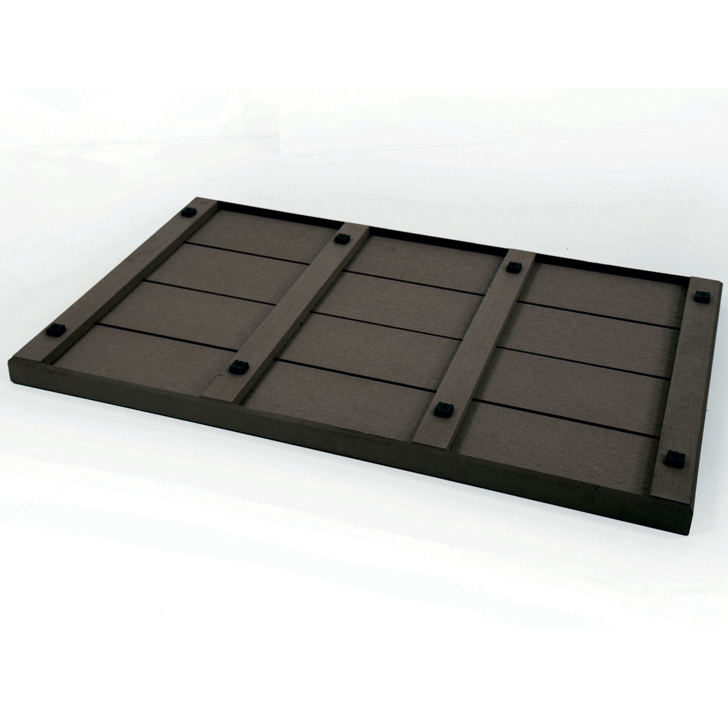 Steinbach Solardusche Outdoor-Bodenelement für Leitern & Solarduschen inkl. Befestigungskit, Massives WPC-Bodenelement: stabil, rutschfest, ohne Fliesenbohren