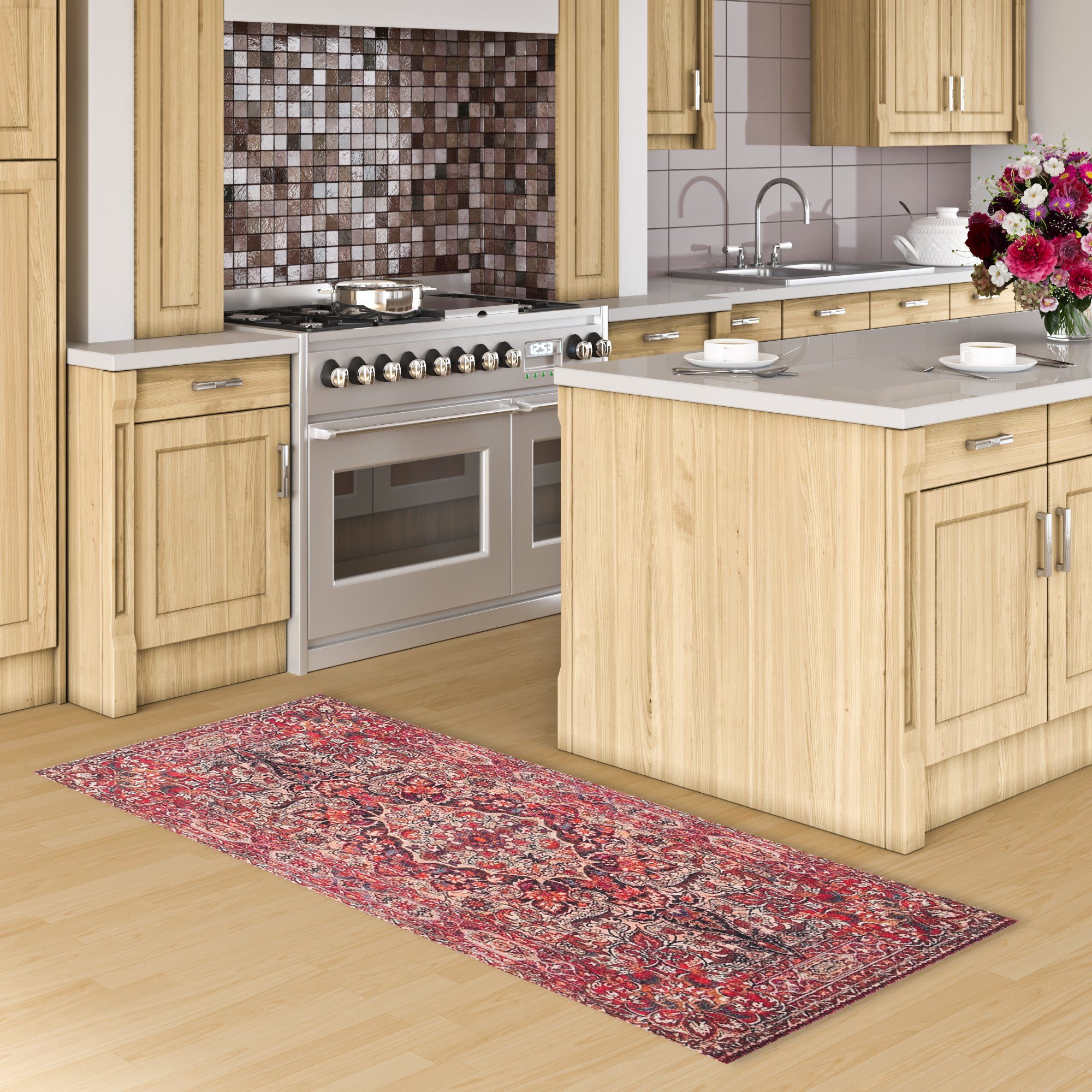 Küchenläufer Teppich Höhe: Orient Trendy Blumen, mm Pergamon, Küchenläufer Rechteckig, 5