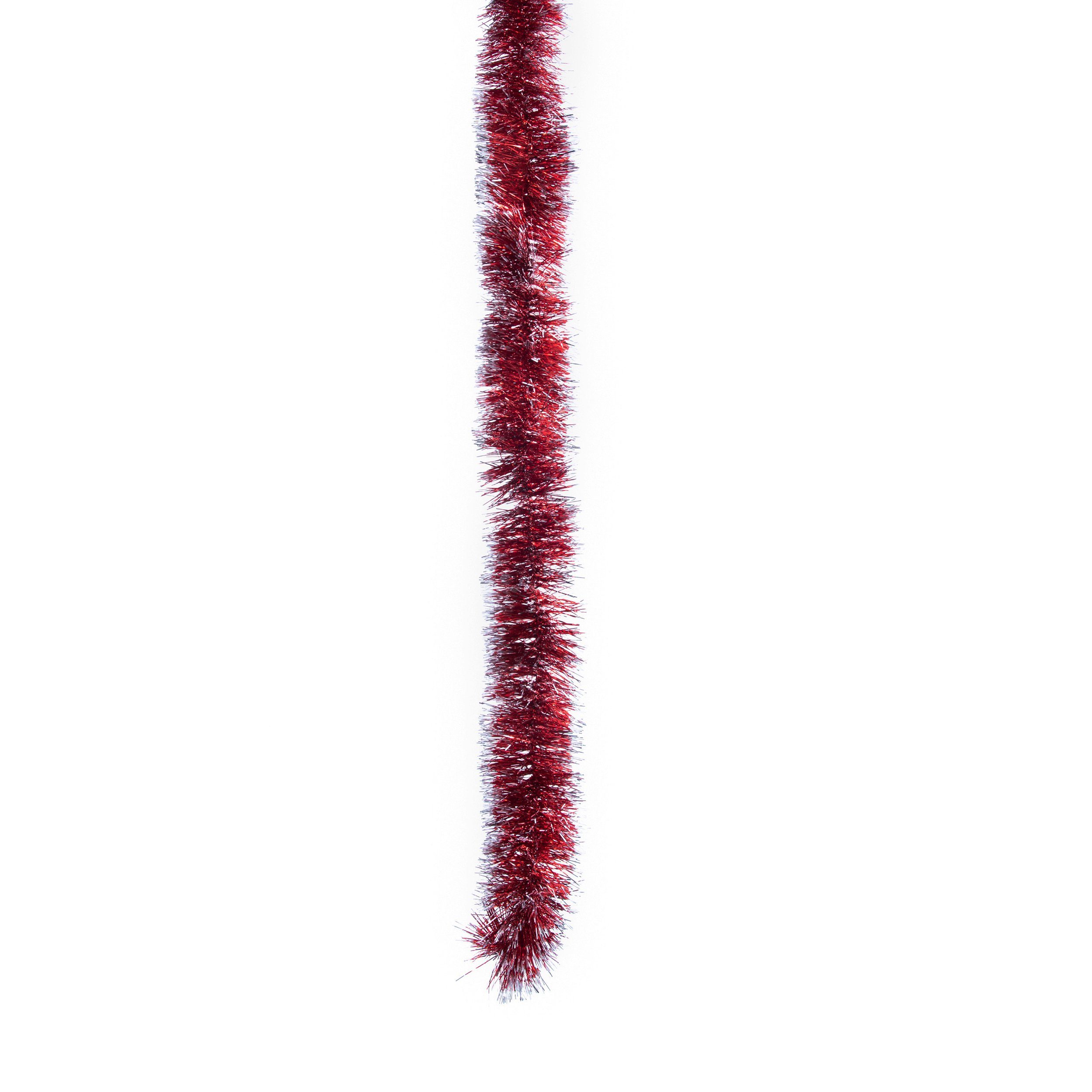 DekoPrinz® Girlanden Weihnachtsschmuck künstlich, Rot-Silber, Ø70mm x 6m