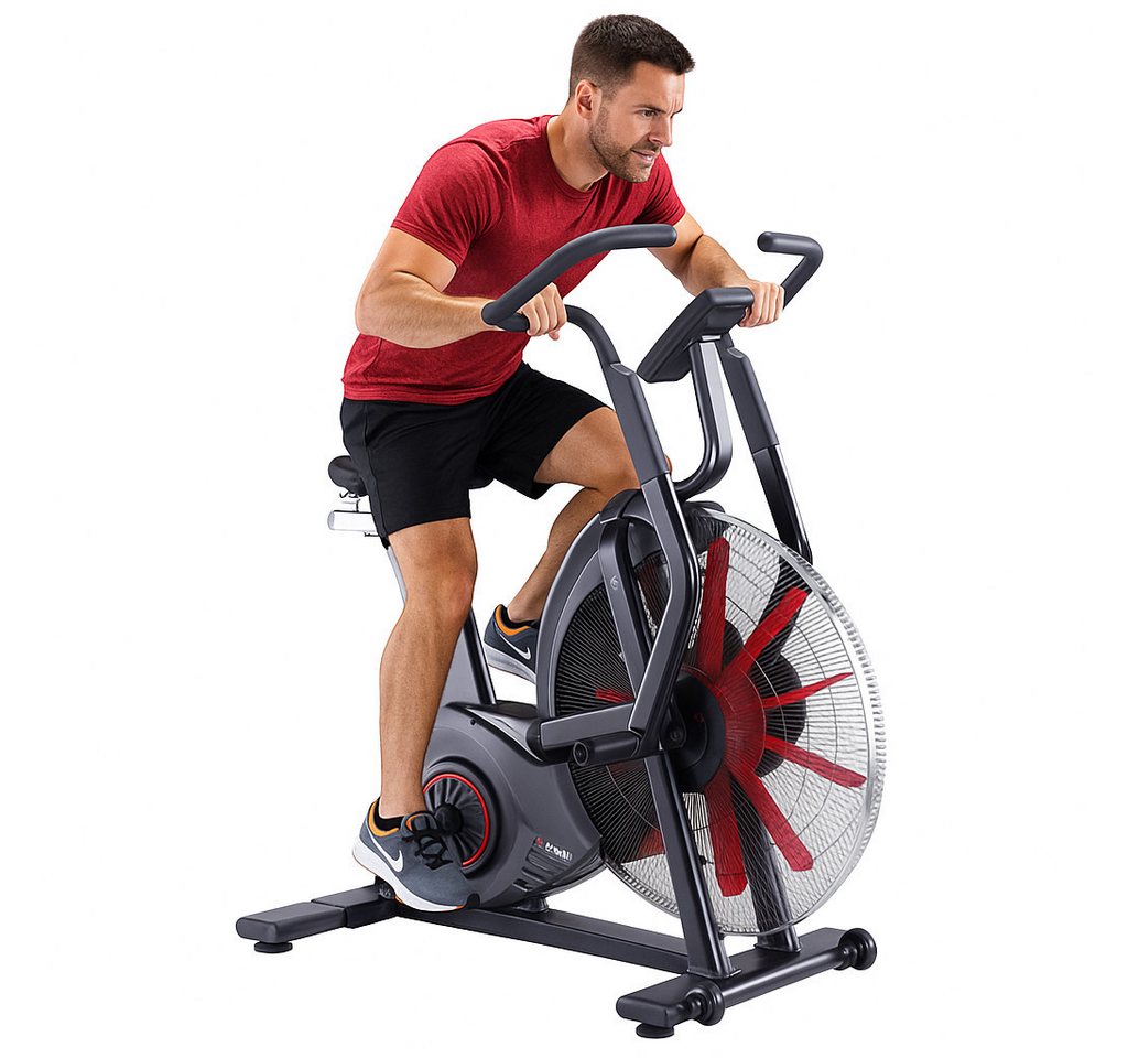AsVIVA Air Bike F1 Pro Heimtrainer – Functional Training & Fitnessbike für HIIT, Luftwiderstand, verstellbarem Komfortsitz, Profi-Pedale