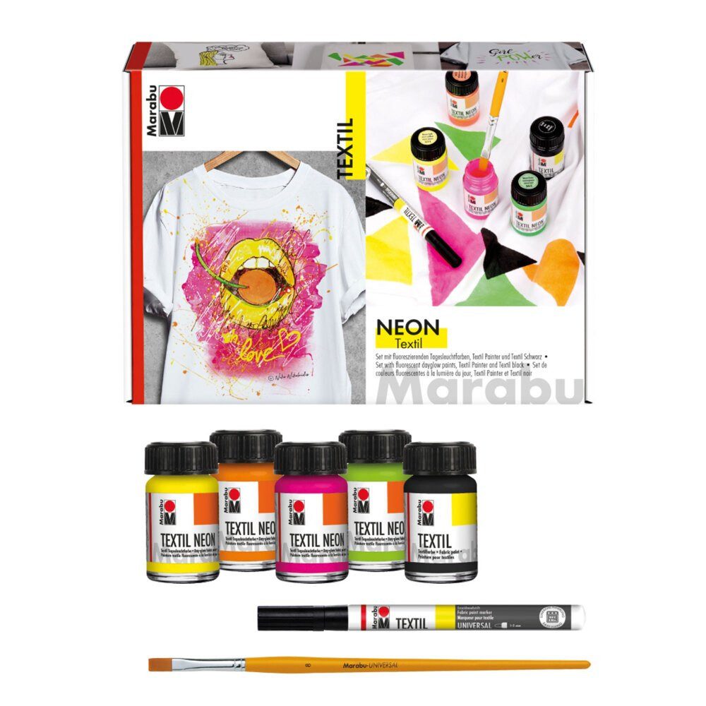 Marabu Textilmarker Marabu Textil Neon Set 4x15ml