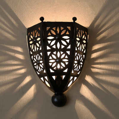 l-artisan Wandleuchte handgefertigt mit einzigartigem Design, Lampenschirm, Marokkanische Wandlampe aus eisen BOHA-M