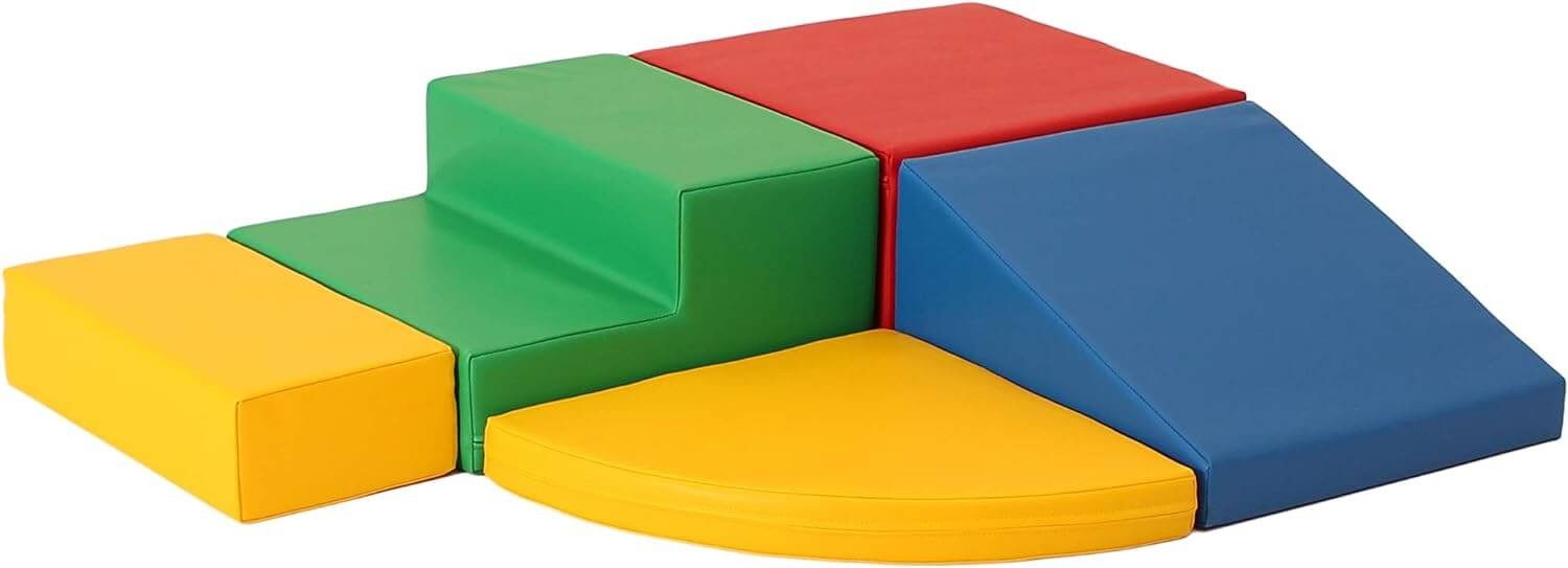 IGLUSoftplay IGLU Set 6 Corner Climber, Pastell/Grün/Honig - Schaubstoff-Bausteine Spielbauklötze, (Set), Modernes Design und hochwertige Verarbeitung