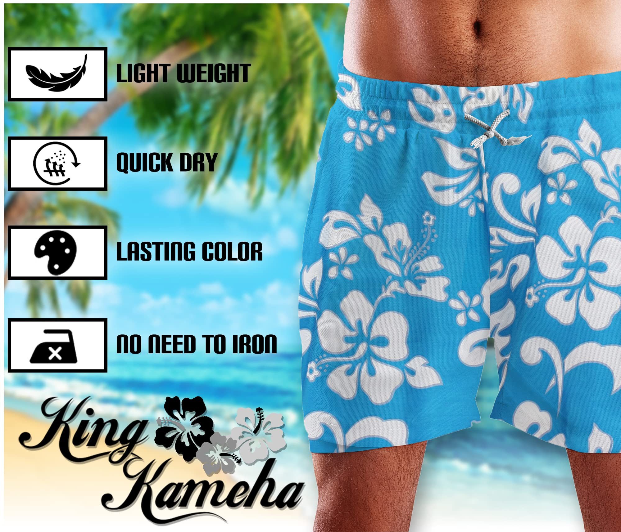 King Kameha Badeshorts Hibiscus Funky Hawaii günstig online kaufen