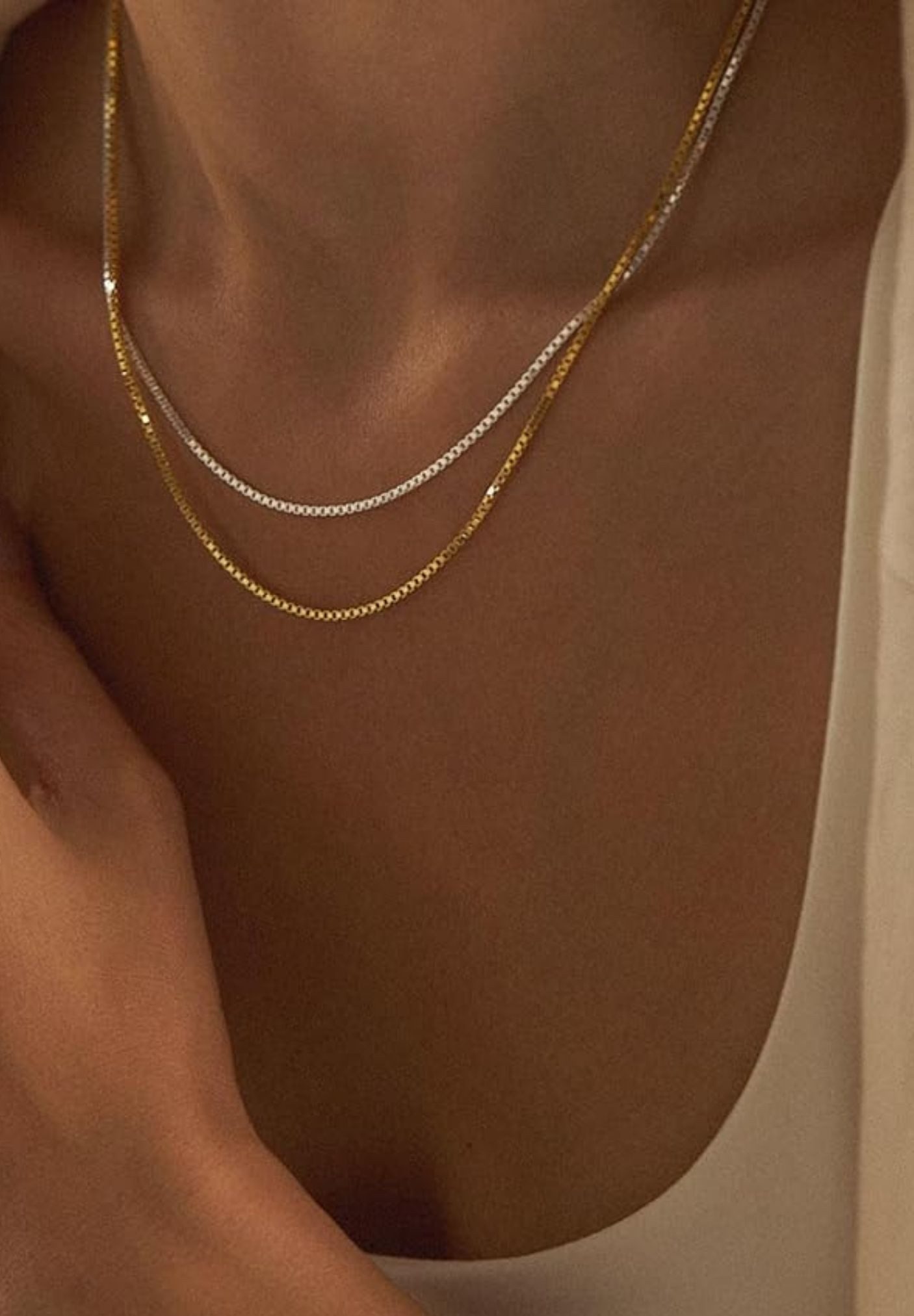 Einzelstück Silberkette Venezianerkette 925 Silber 44 - 50 cm Box Chain 14K günstig online kaufen