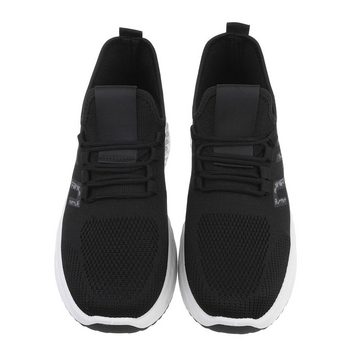 Ital-Design Herren Low-Top Freizeit Sneaker Flach Sneakers in Schwarz