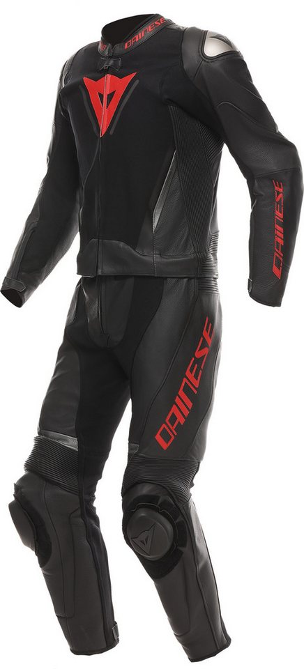 Dainese Motorradkombi Demon Sprint S/T 2-Teiler Motorrad Lederkombi Atmungsaktiv,Ellenbogenprotektoren enthalten,Hüftprotektoren enth