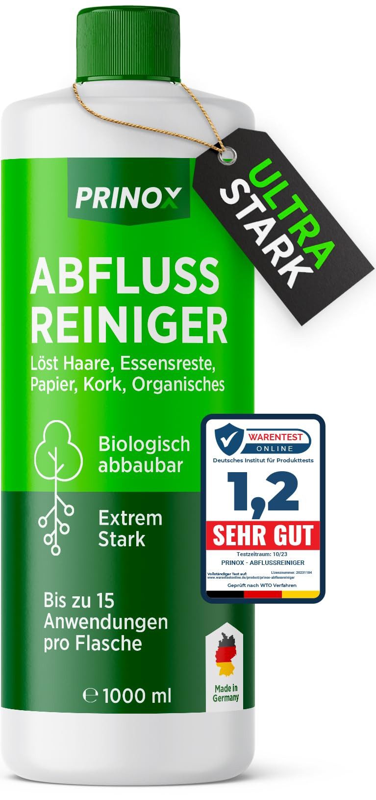 Abflussreiniger EXTRA STARK löst Haare, Essensreste, Verstopfungen Rohrreiniger